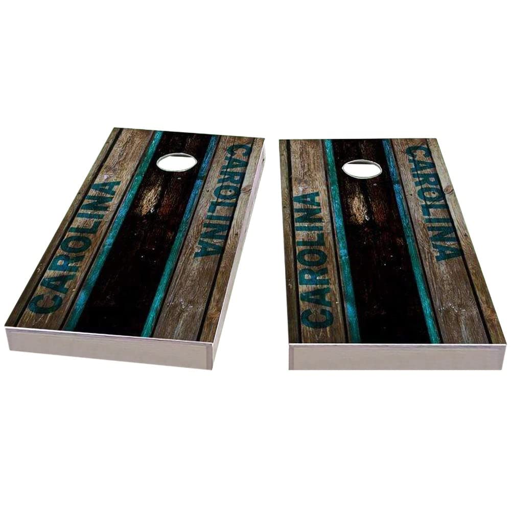 **Premium Carolina City Themed Cornhole Game Set - 2 Wooden Boards & 8 Bean Bags for Outdoor Parties, Tailgating, and Backyard Fun**