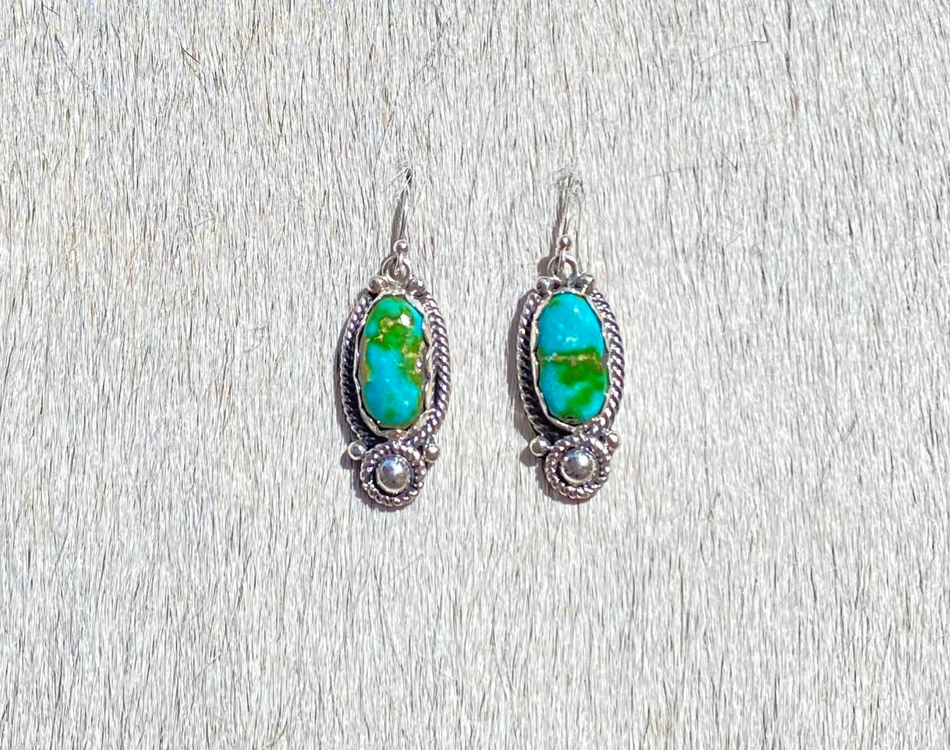 Handmade Sonoran Turquoise Stud Earrings for Women - Sterling Silver Native American Jewelry - Perfect for Gifts, Boho Fashion & Everyday Wear