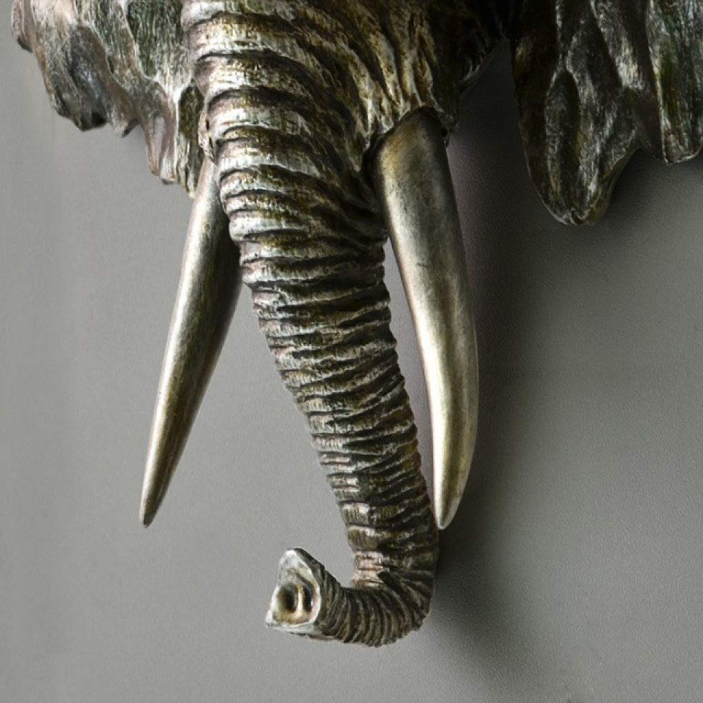 African Elephant Head Sculpture Wall Decor - Handcrafted Wild Animal Statue for Modern Home & Office - Perfect for Living Room, Bedroom, or Safari-Themed Interior Design