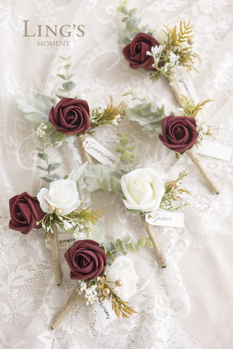 Burgundy Rose Buds for Wedding Bouquets & Home Decor
