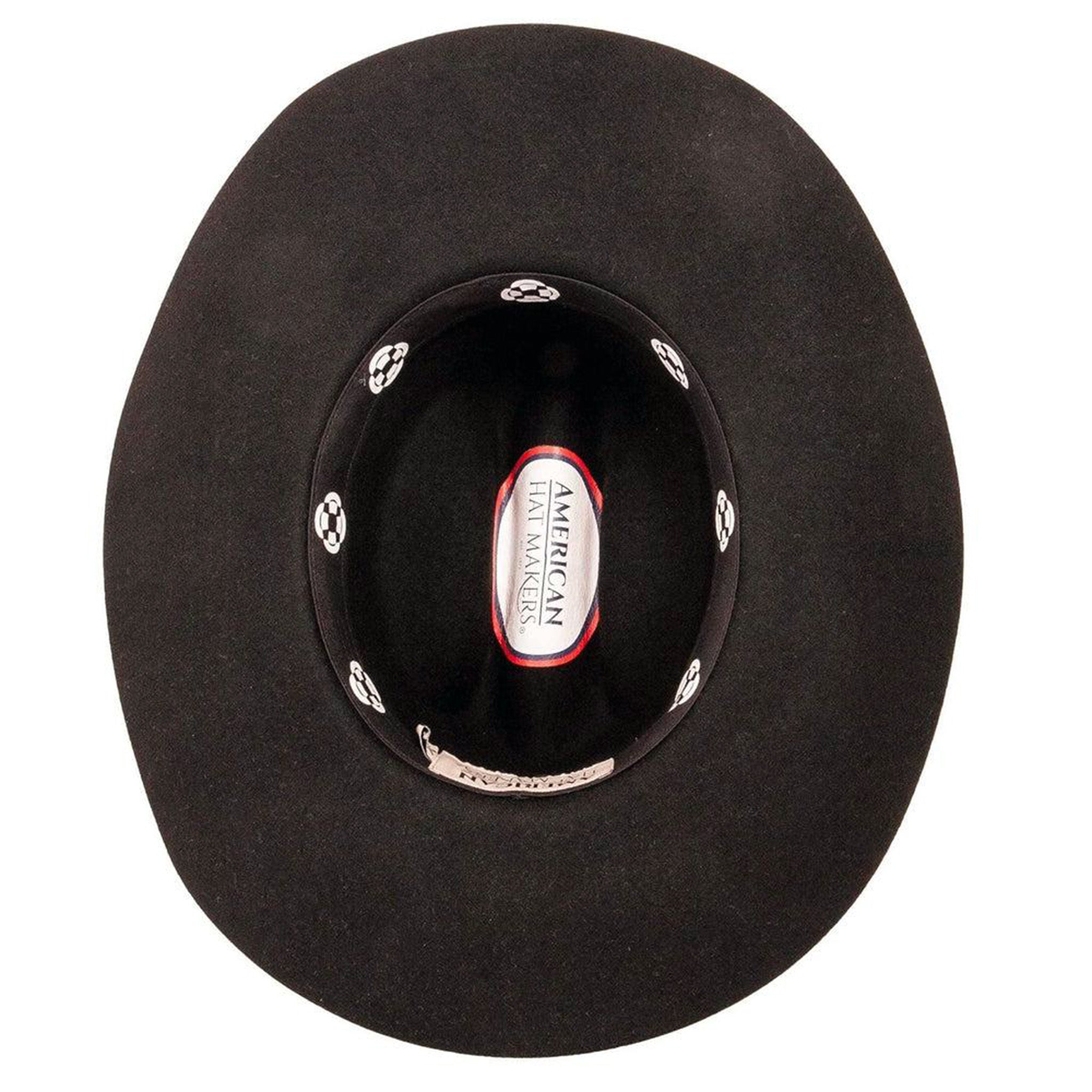 American Hat Co. Men's Black Felt Cowboy Hat - Western Style Cattleman Hat for Rodeo, Country Music Festivals & Outdoor Adventures