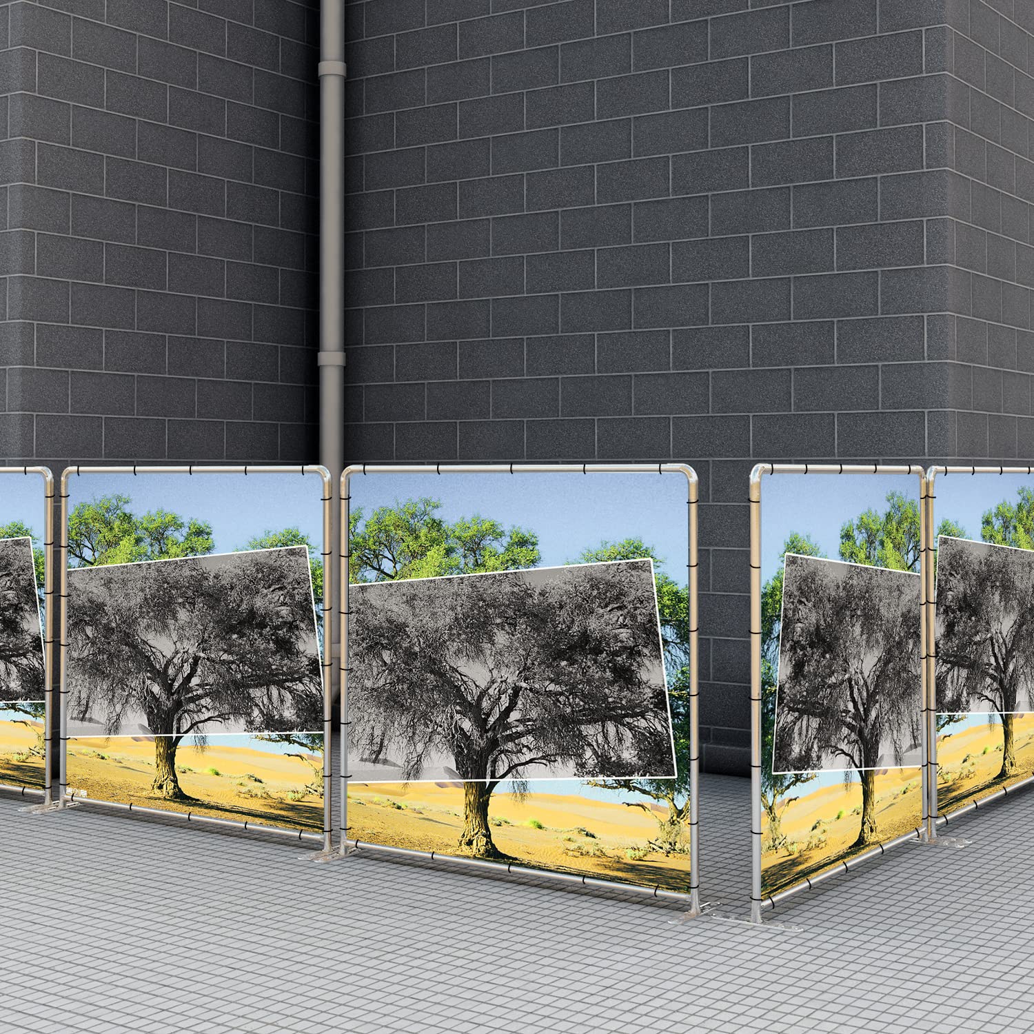 TANG Indoor Outdoor Privacy Divider Stand - 3.5'x7' Stable Base Backdrop Banner Sign Holder Frame for Events, Trade Shows & Home Use