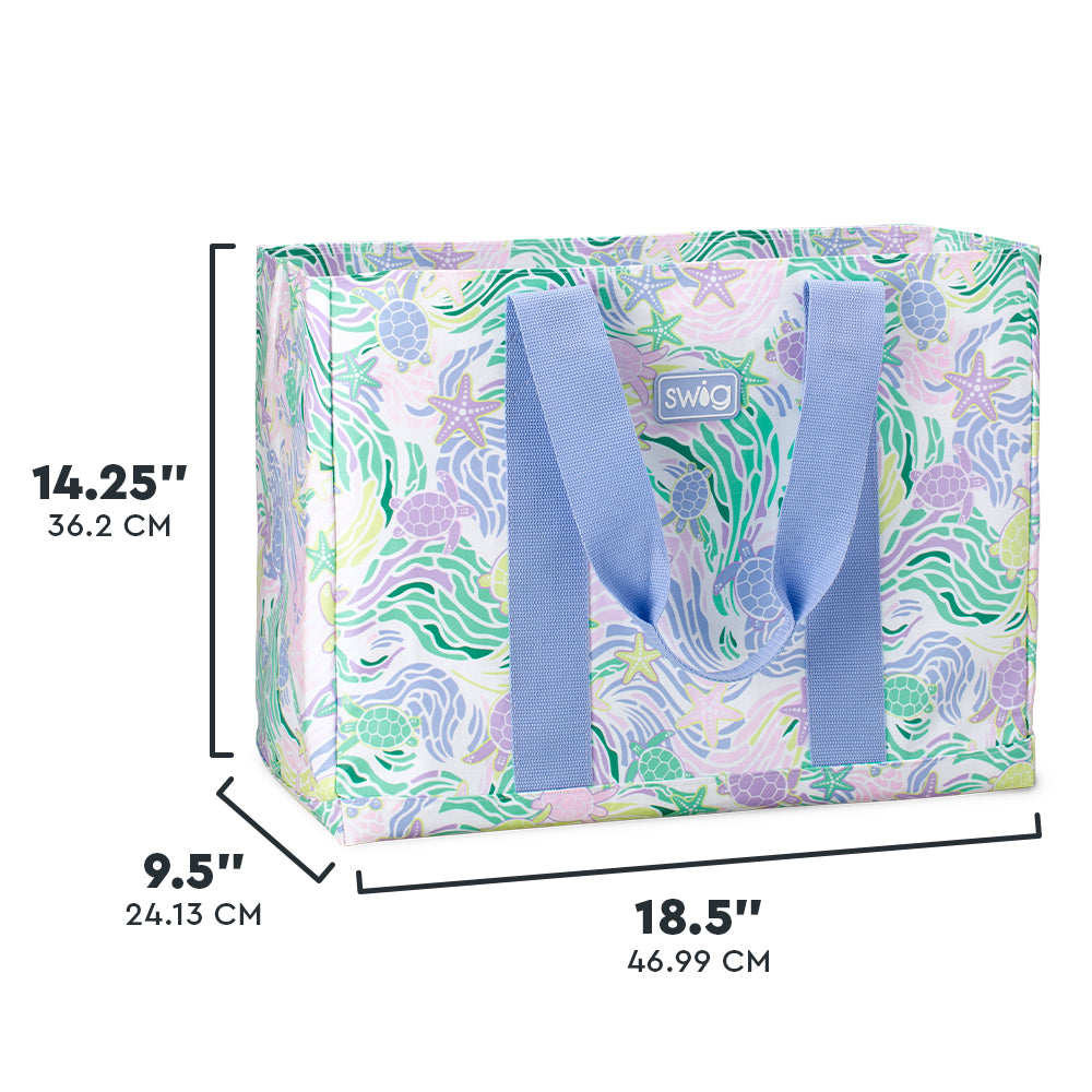 Sea Swirl Jumbo Tote Bag - Large Beach Tote with Zipper Closure | Waterproof & Spacious for Beach, Pool, Travel & Shopping | Trendy Summer Accessory