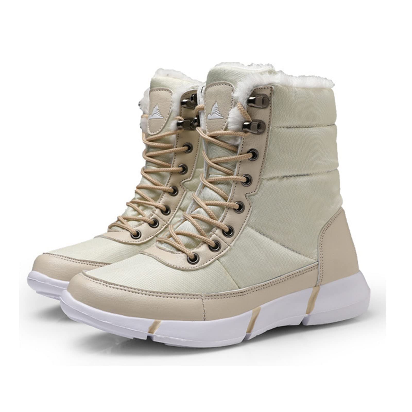 Women's Winter High Top Sneakers - Warm Plush Lined Fashion Boots for Hiking & Outdoor Activities | Cozy Unisex Cold Weather Shoes