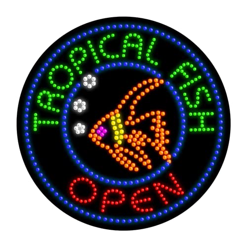 Tropical Fish LED Dot Sign #21342 - Vibrant Aquarium Decor for Home & Office | Perfect for Fish Tanks, Bars, and Themed Parties