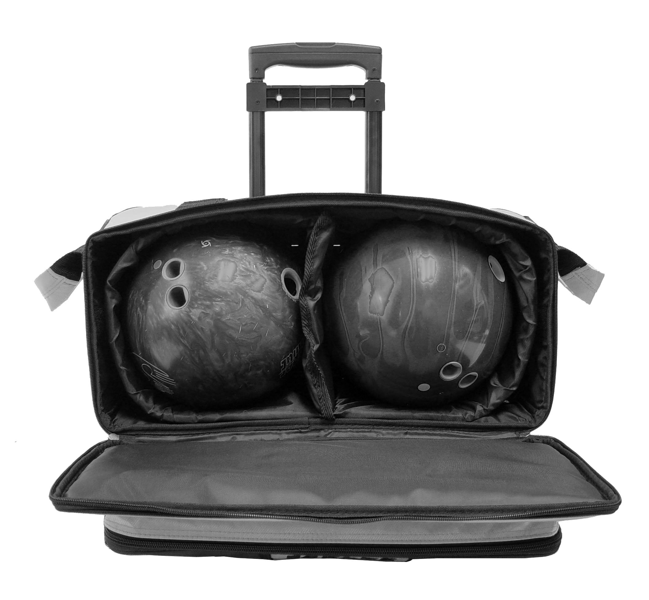 4 Ball Double Deck Bowling Roller Bag - Heavy Duty Bowling Ball Carrier with Wheels for Easy Transport - Perfect for League Play & Tournament Travel