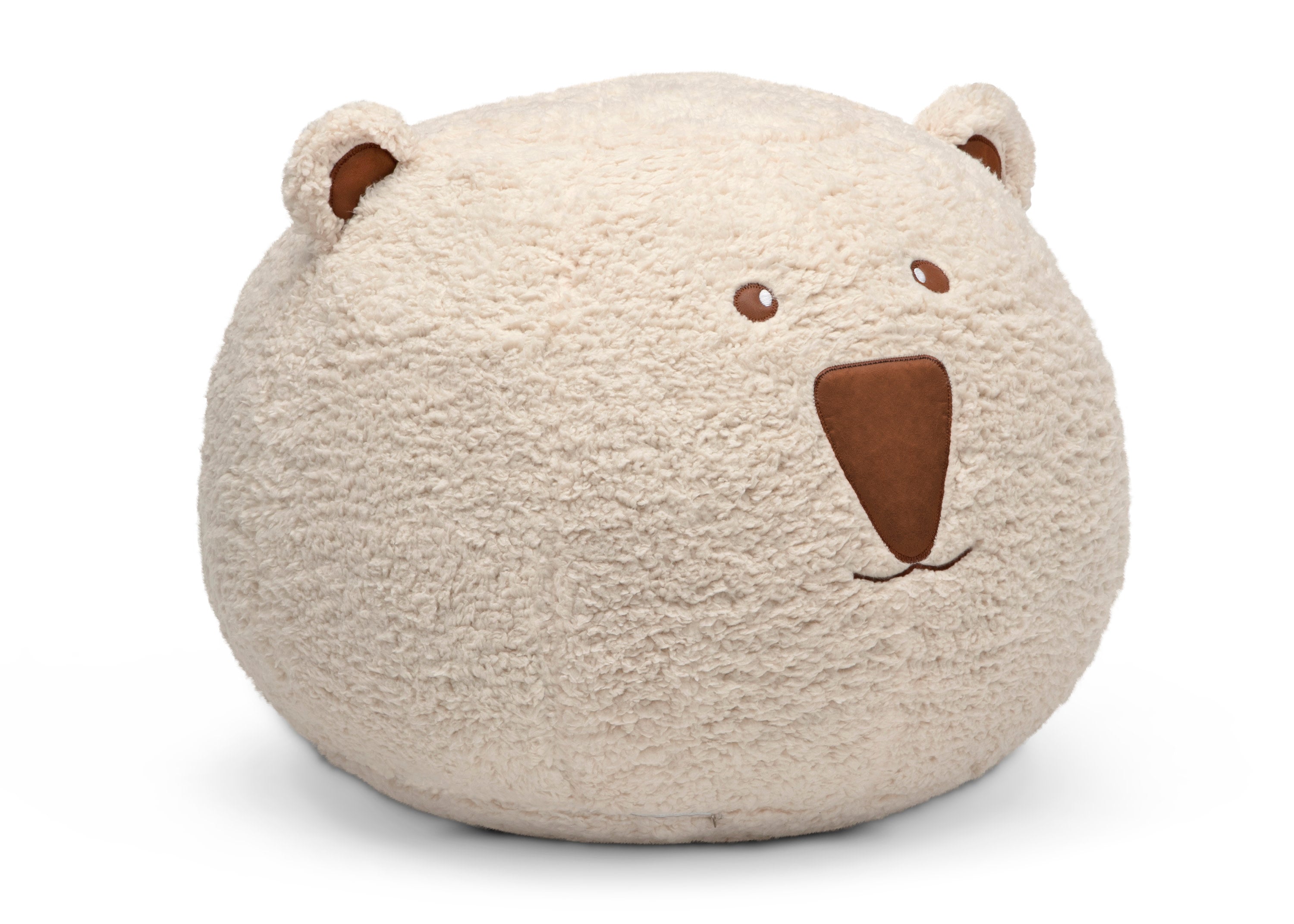 Premium Bear Plush Foam Pouf Ottoman - Soft and Comfortable Kids Floor Seat, Footrest, and Decorative Accent for Nursery, Playroom, or Living Room