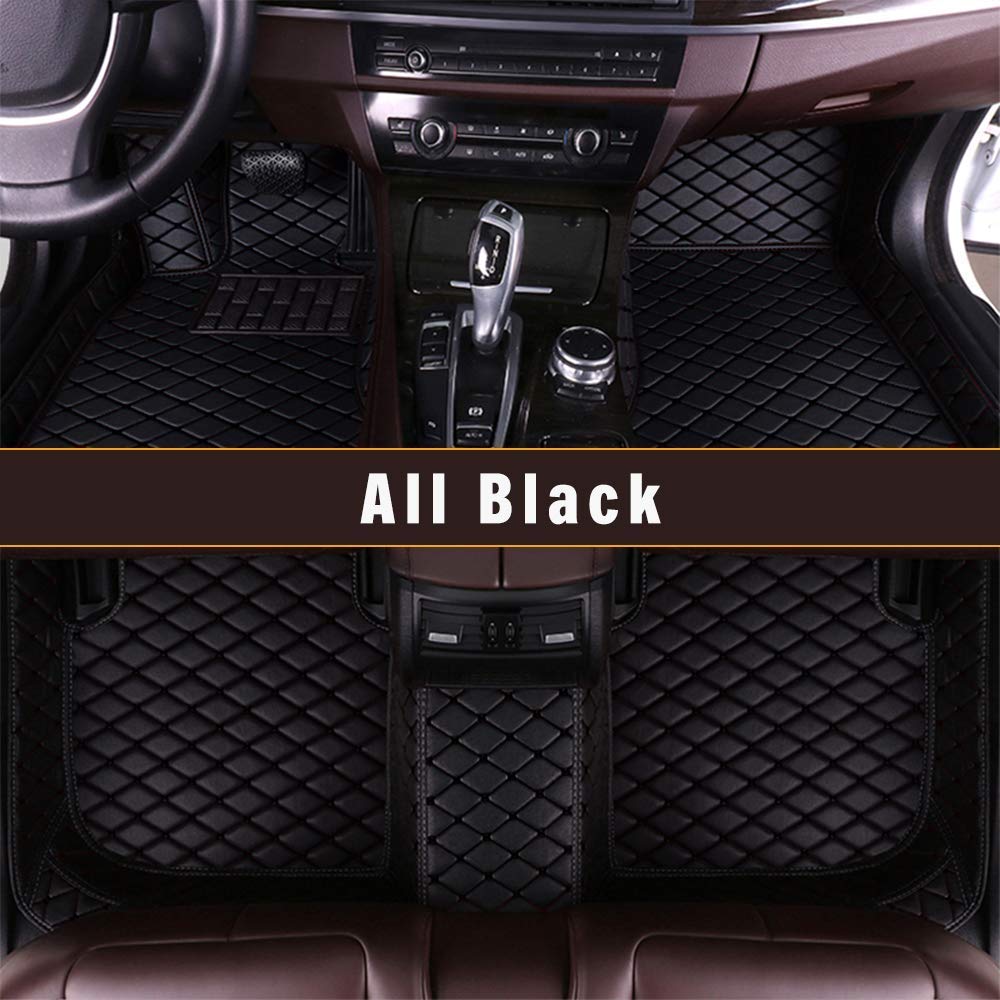 Custom Car Floor Mats for Dodge Journey 2009-2017 - Full Coverage Leather Waterproof Floor Liners - Front & Rear Black Car Mats - Perfect for Road Trips, Daily Commute & Family Protection