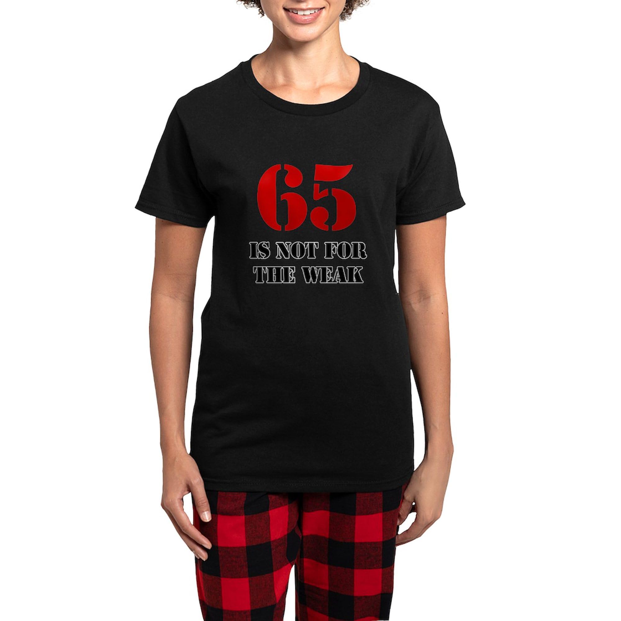 65th Birthday Gag Gift for Women - Funny Novelty Pajama Set | Dark Color Sleepwear PJs for Birthday Parties & Relaxing at Home