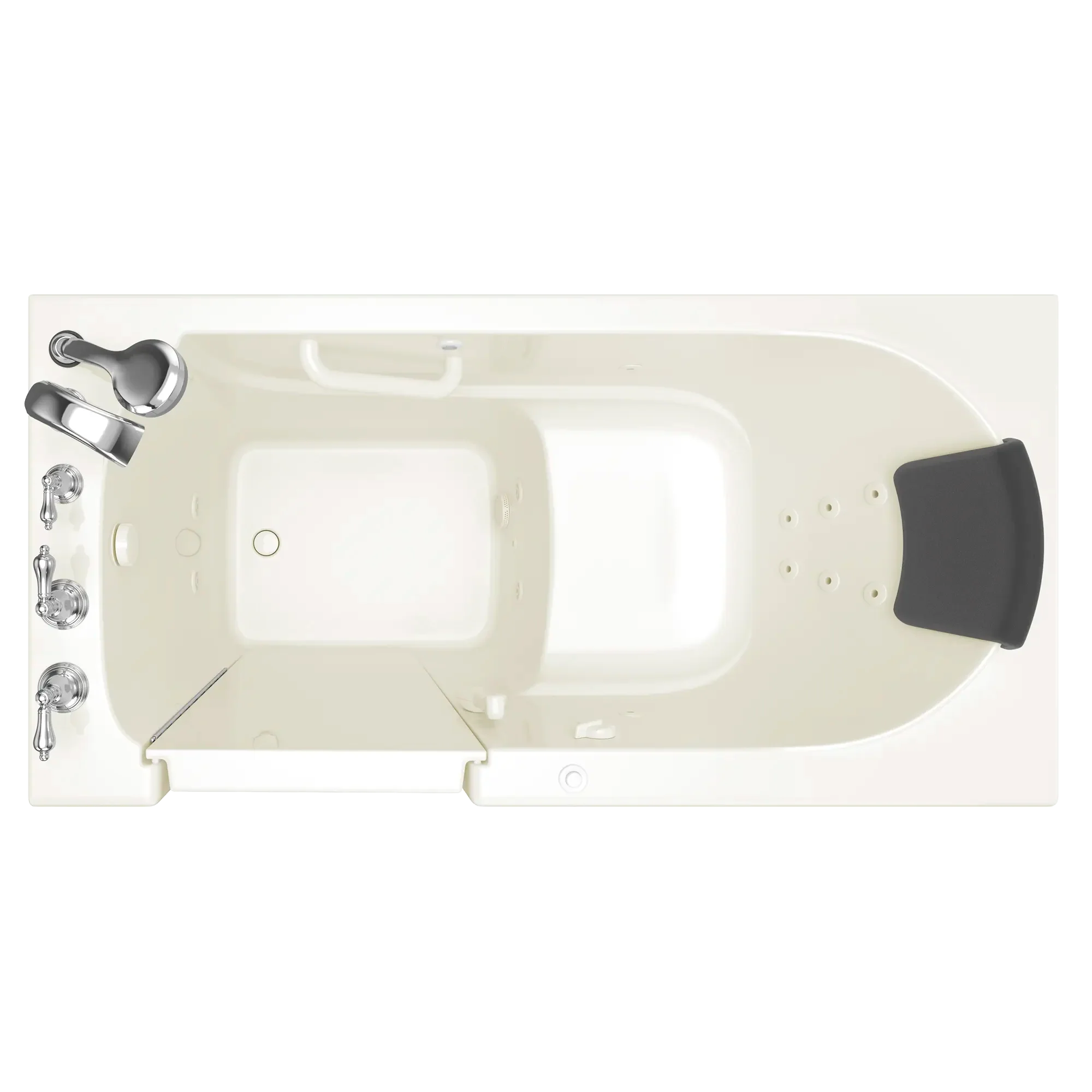 Premium 30 x 60 Inch Gelcoat Walk-In Bathtub with Whirlpool System - Left Hand Drain & Faucet - Ideal for Elderly & Accessible Bathing, Spa Relaxation at Home