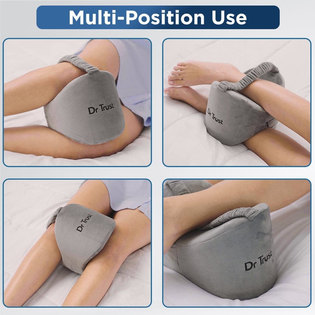 Dr Trust USA Knee Pillow Cushion for Side Sleepers & Back Pain Relief - Orthopedic Memory Foam Support for Legs, Hips & Spine Alignment - Perfect for Pregnancy, Sciatica & Post-Surgery Recovery