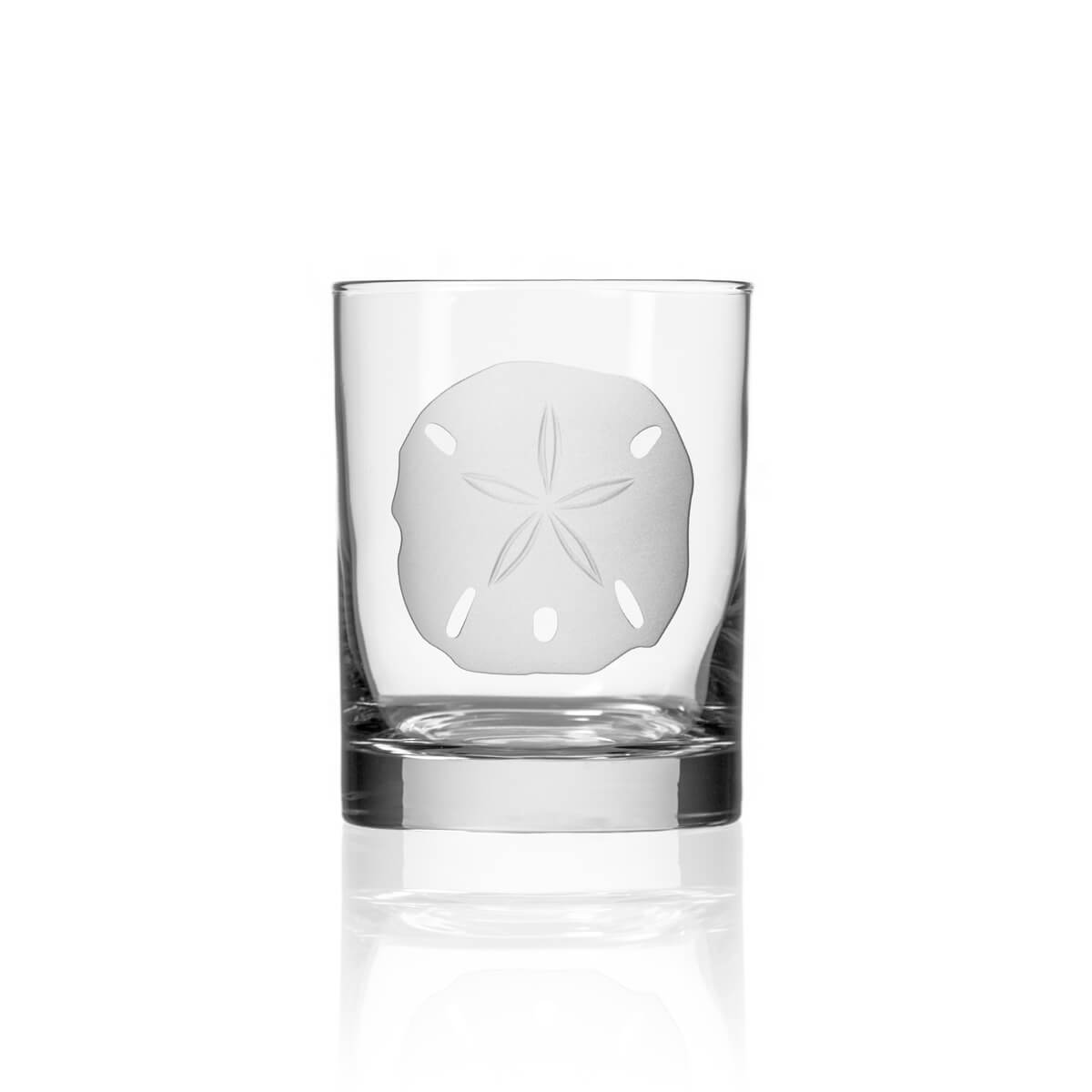 Premium Sand Dollar 13oz Double Old Fashioned Glasses - Set of 4 Heavy Base Cocktail Glasses for Whiskey, Bourbon & Scotch - Perfect for Home Bars, Parties & Gifts