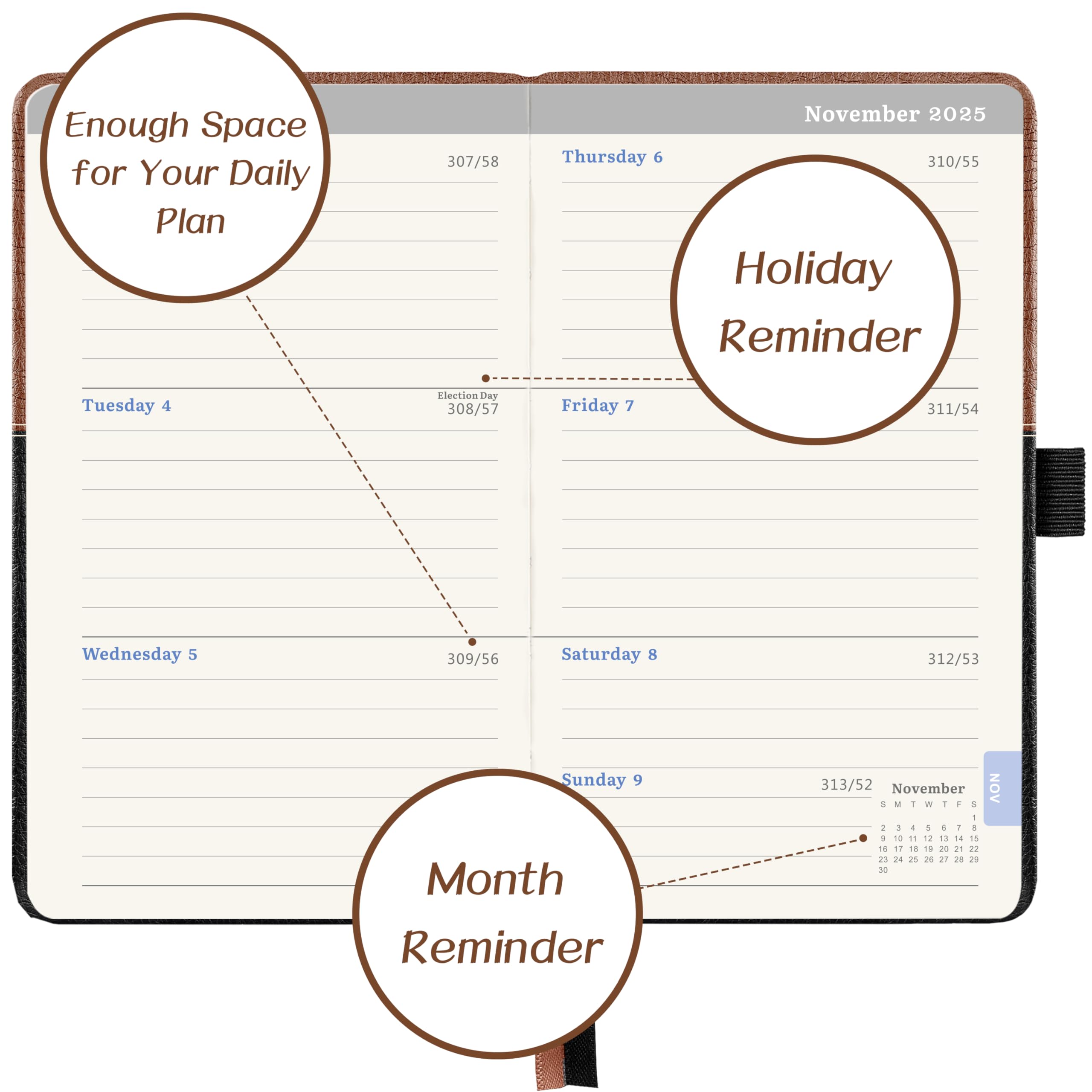 2025-2026 Pocket Planner Calendar | Weekly & Monthly Agenda from July 2025 to June 2026 | 6.4