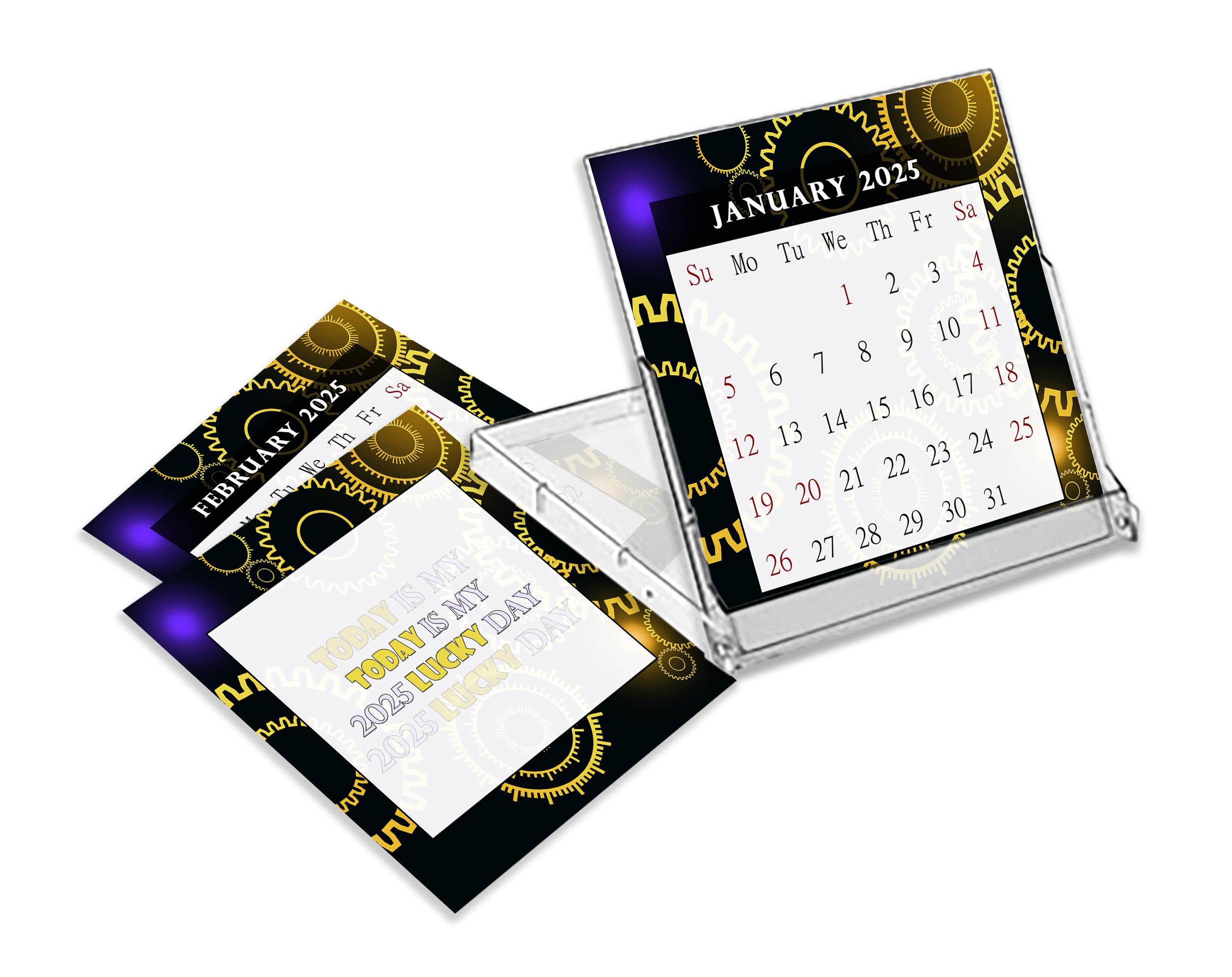 2025 CD-Style Desk Calendar - 12 Month Planner with CD Case Stand | Office Decor, Holiday Gift Idea | Perfect for Home, Office & School Organization (Edition #09)