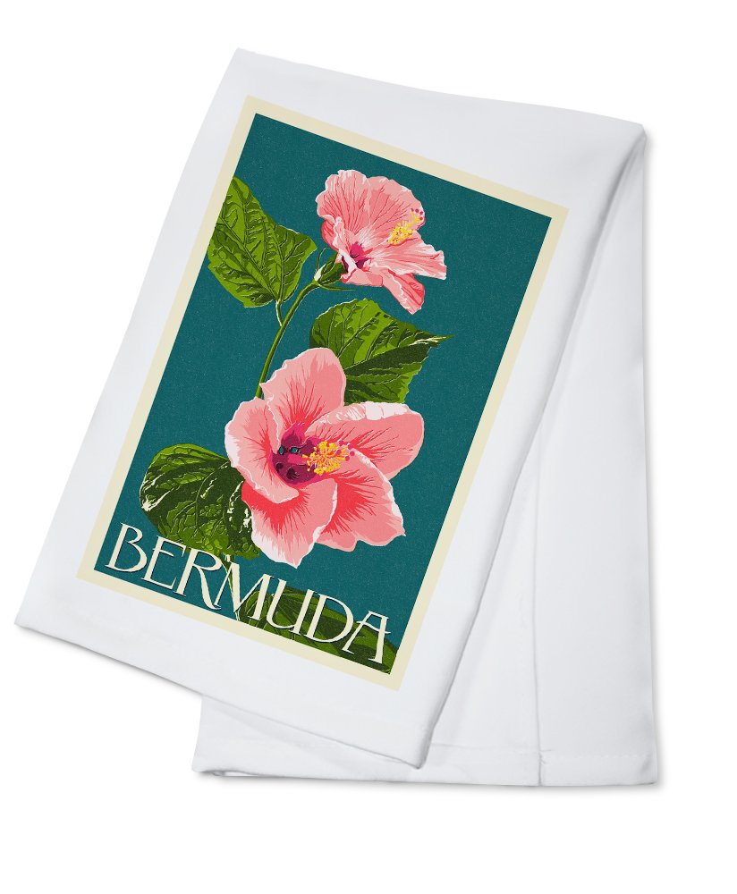 Pink Hibiscus Cotton Tea Towel - 100% Premium Cotton Decorative Hand Towel for Kitchen, Bathroom & Home Decor | Perfect for Dish Drying, Gift Giving & Coastal-Themed Decor