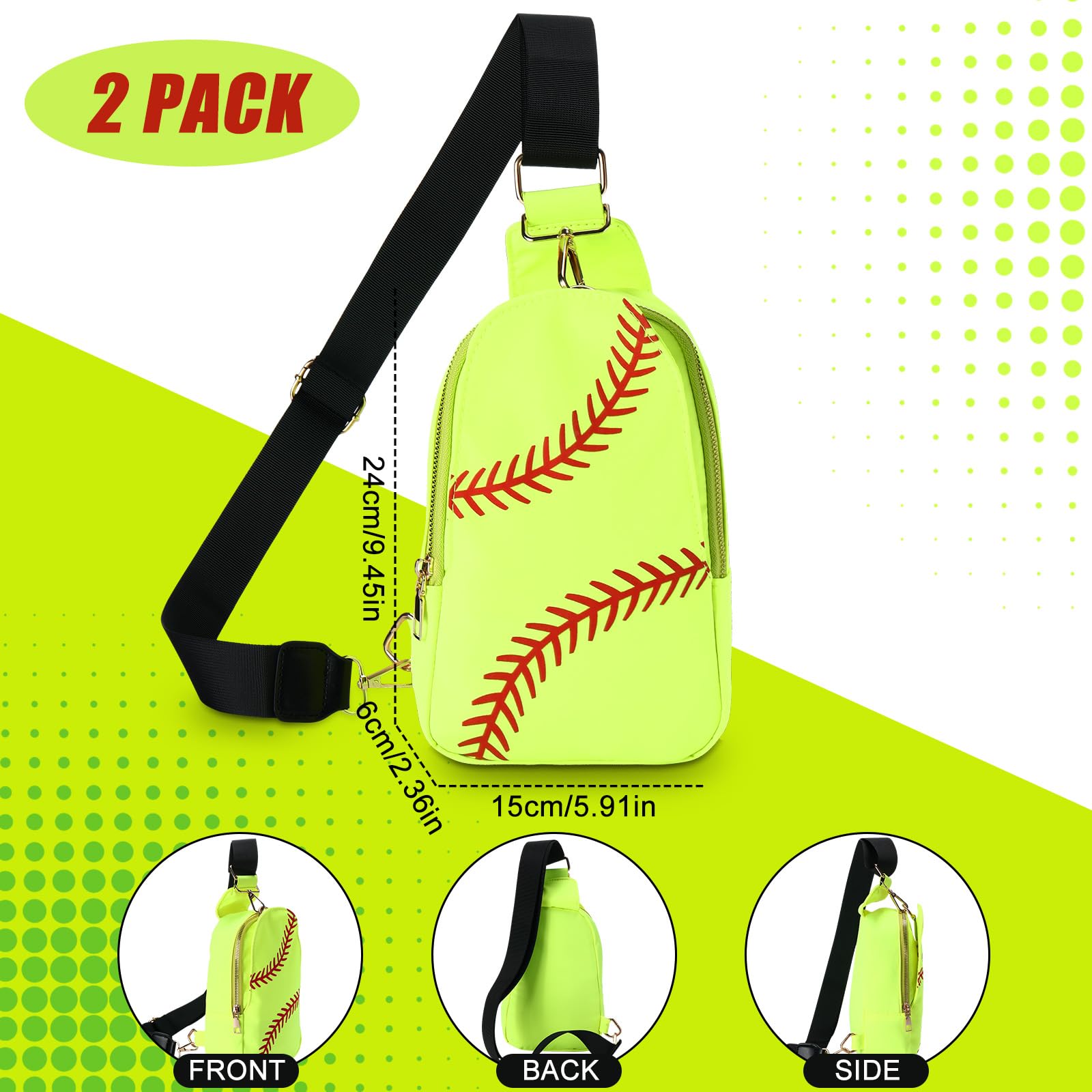 2 Pack Lightweight Crossbody Sling Bags for Women - Waterproof Sports Chest Purse for Travel, Hiking, Gym & Daily Use | Hands-Free Convenient Shoulder Bag for Running, Shopping & Outdoor Activities