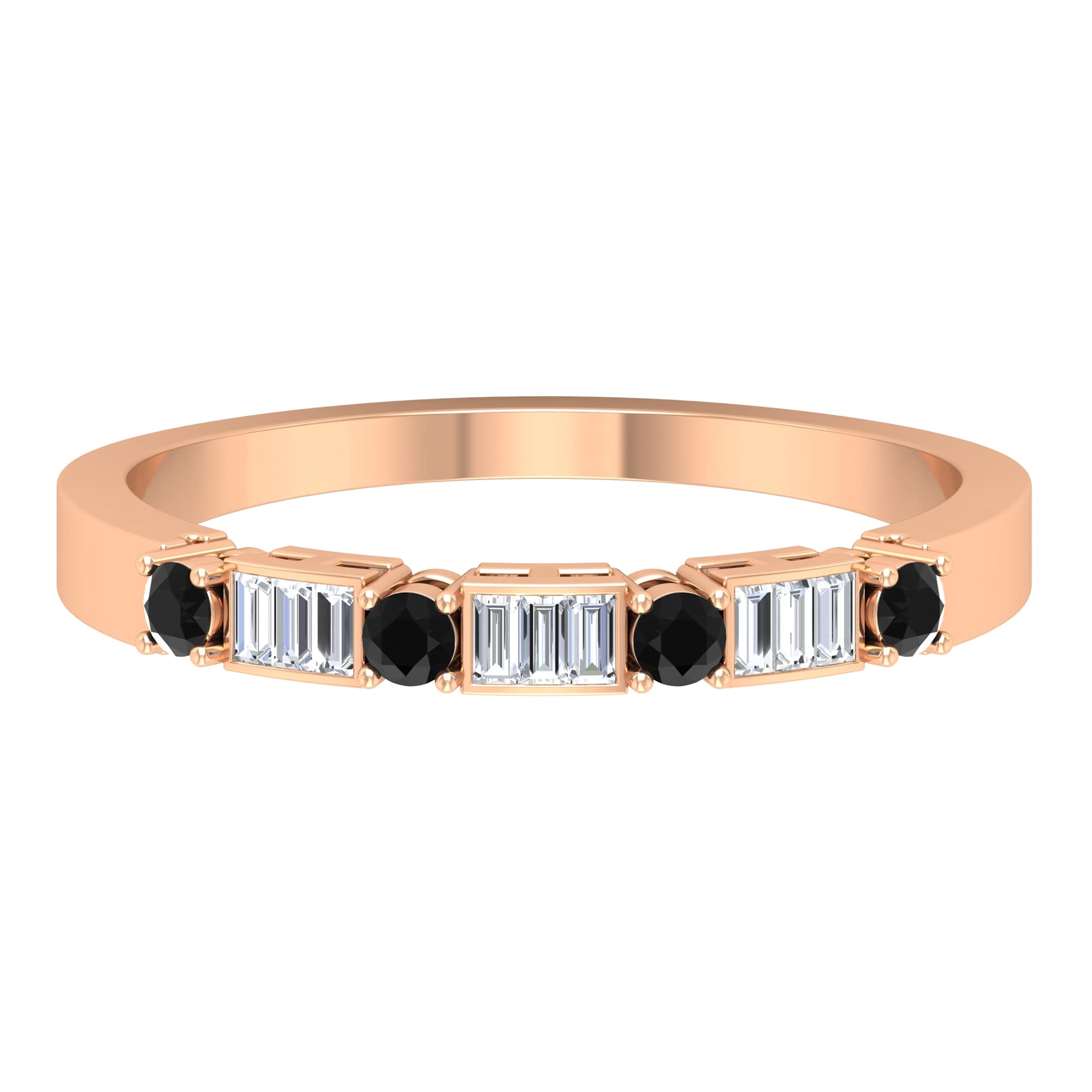 Black Onyx Stackable Ring - 14K Solid Gold Minimalist Ring with Diamond Accents | Elegant Jewelry for Women, Perfect for Everyday Wear, Gifts & Special Occasions