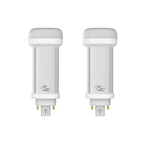 Euri Lighting EPL-1150v LED PL Vertical Retrofit Bulb - Plug & Play, Cool White 5000K, Non-Dimmable 12W (18W Equivalent) 1100 Lumens - Damp Rated, 150° Beam Angle, G24Q-3/GX24q Base - DLC Listed (2-Pack) - Perfect for Commercial Lighting, Offices, and Retail Spaces
