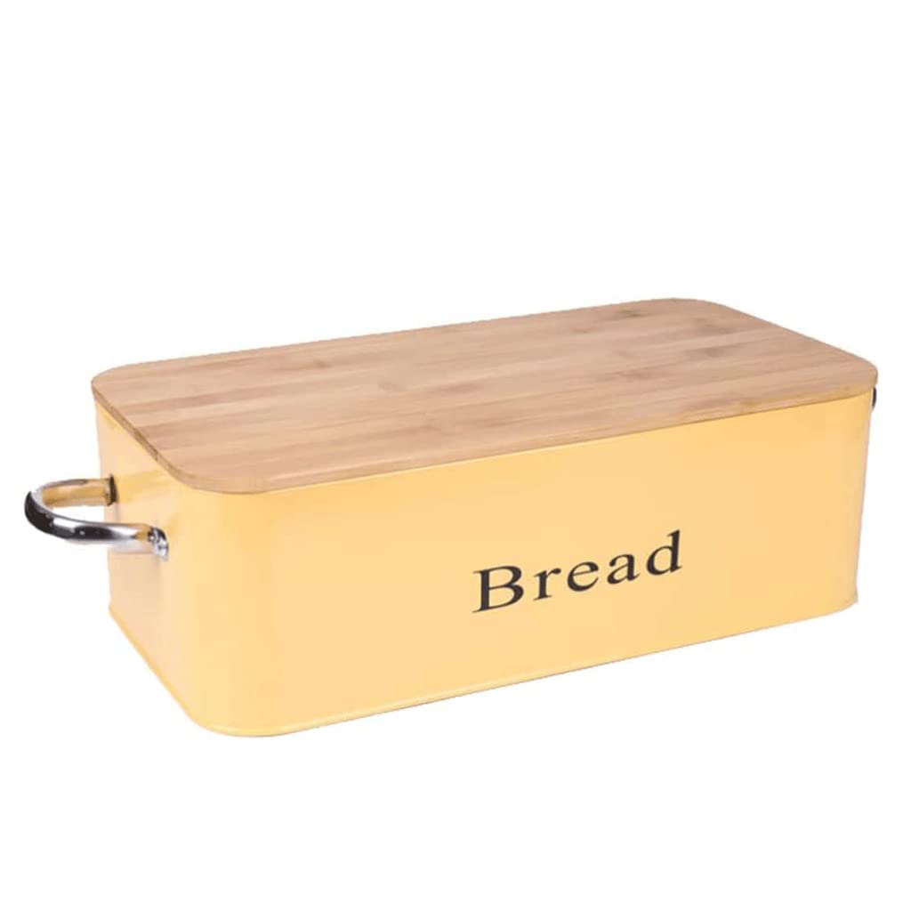Stainless Steel Bread Box with Bamboo Lid - Large Capacity Rectangular Bread Storage Container for Kitchen Countertop | Perfect for Sourdough, Baguettes & Homemade Bread | Rustproof & Airtight Food Storage Solution for Freshness
