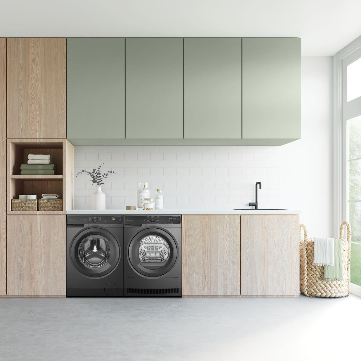 Westinghouse 8kg WDH804N8SA Heat Pump Dryer with EasyCare Technology - Metallic Grey | Energy Efficient, Quiet Operation for Apartments & Small Laundry Rooms