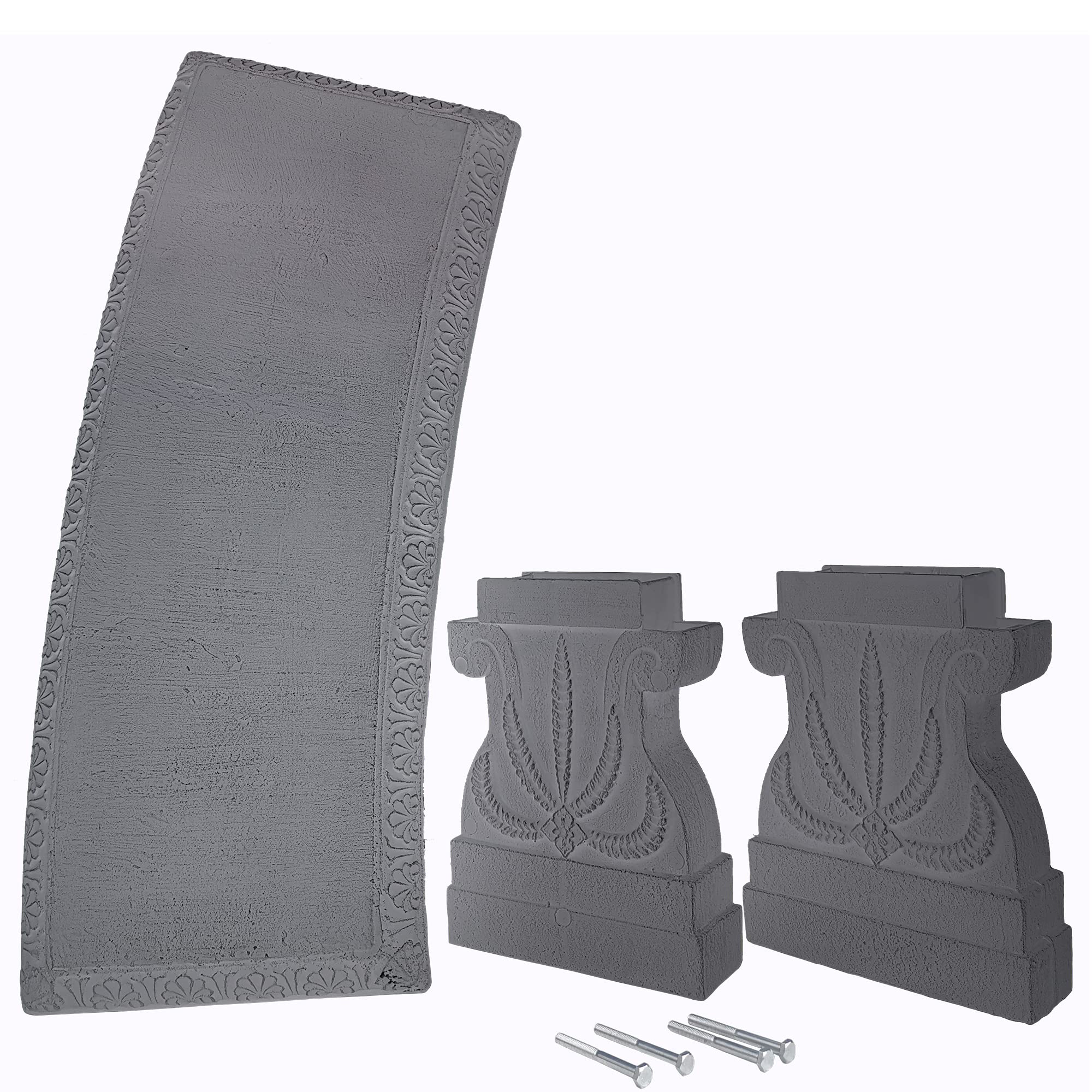Arcadia Garden Products BE02 Fiberclay Outdoor Bench - Weather-Resistant Gray Patio Seating for Garden, Front Porch, Park & Backyard - Perfect for Relaxing, Entertaining & Outdoor Decor