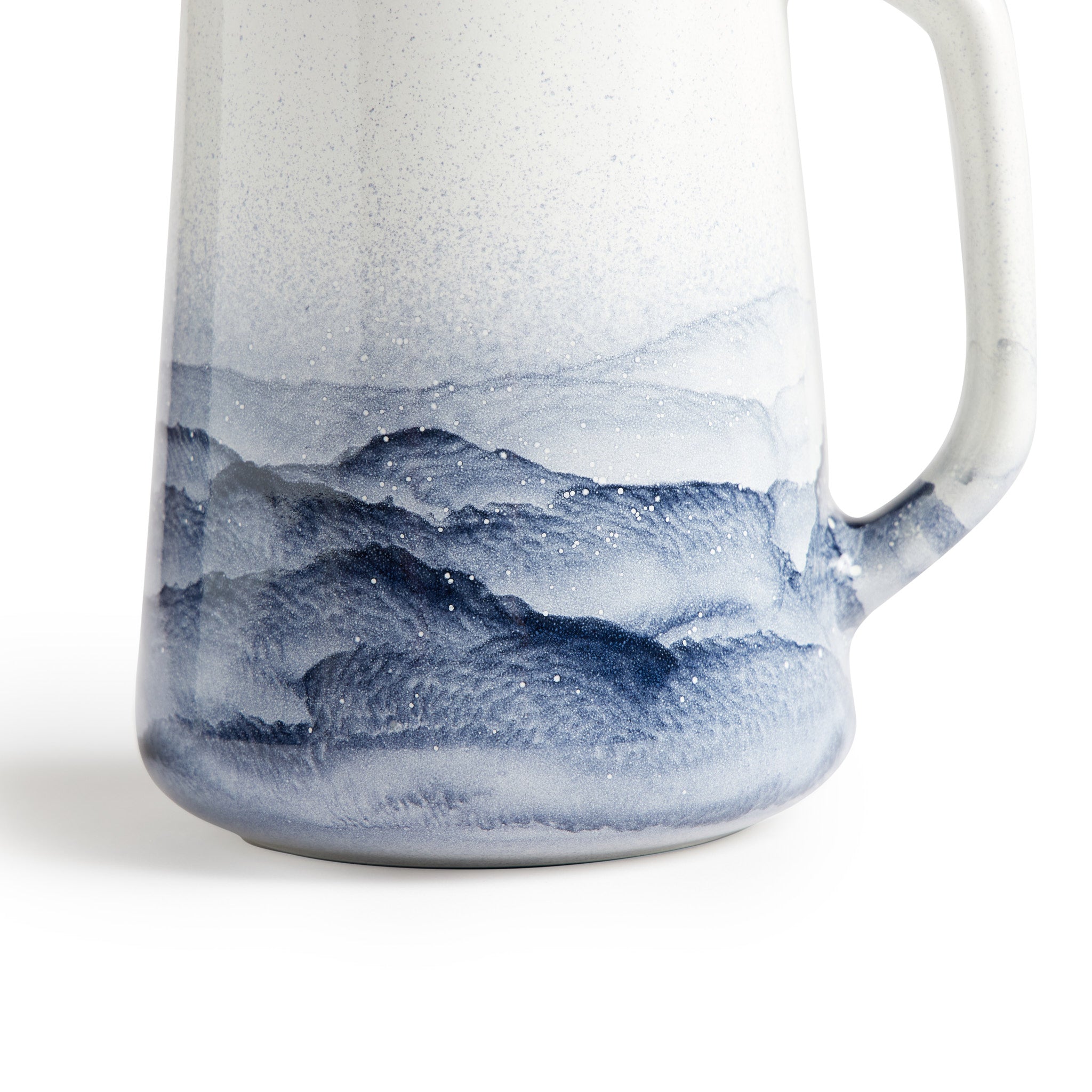 Large Pitcher with Lid - 68oz Glass Water Pitcher for Iced Tea, Lemonade & Infused Water - Midnight Blue & Opaque White Watercolor Design - Perfect for Parties, BBQs & Kitchen Storage
