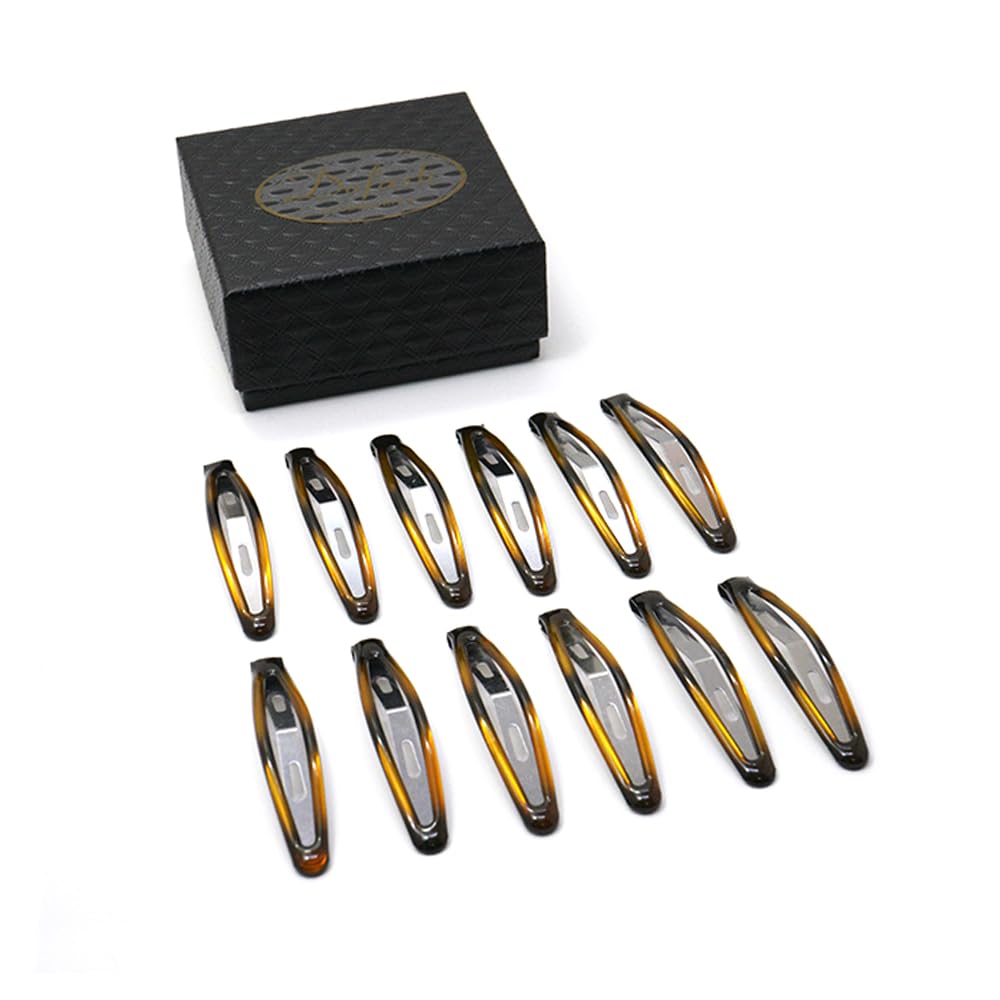 Dofash 12Pcs Snap Hair Clips for Women - Metal Hair Grips & Barrettes (6cm/2.36