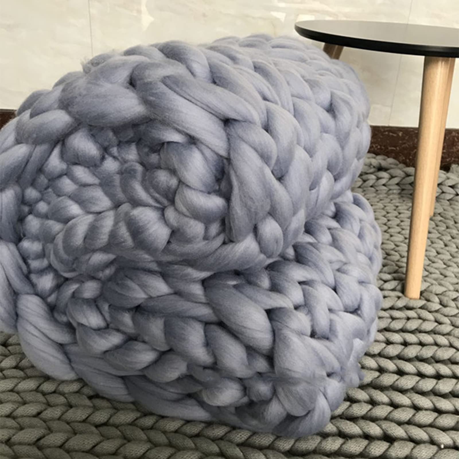 Chunky Hand-Knitted Weighted Blanket - Ultra Soft Cozy Throw for Bed, Couch & Sofa - Perfect for Relaxing, Reading & Napping - A-3947in