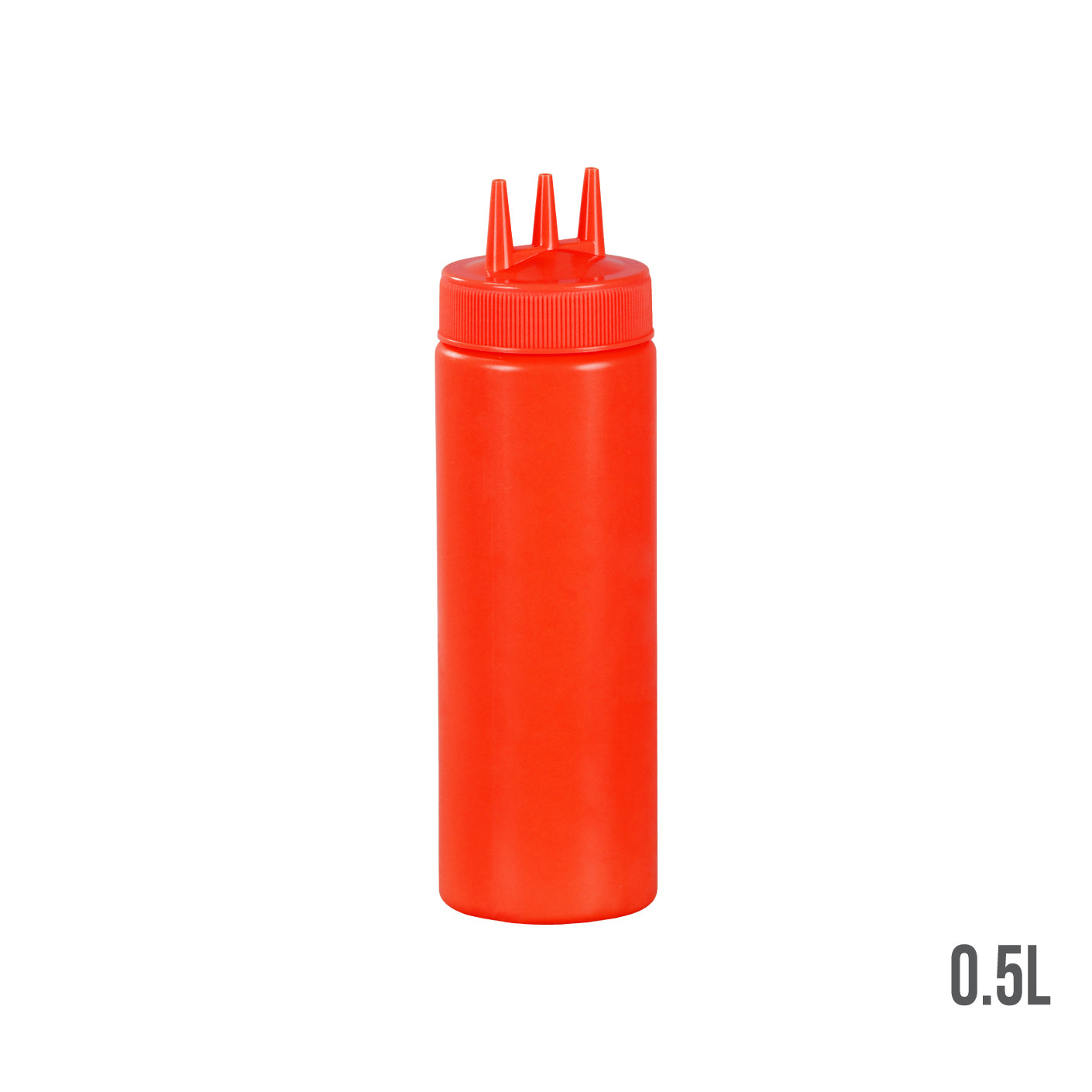SAUCER BOTTLE TRI NOZZLE 18OZ/RED LX660 (HFH8032R) - Premium Squeeze Bottle for Sauces, Condiments & Dressings - Ideal for Home Kitchen, Restaurants & Catering Events