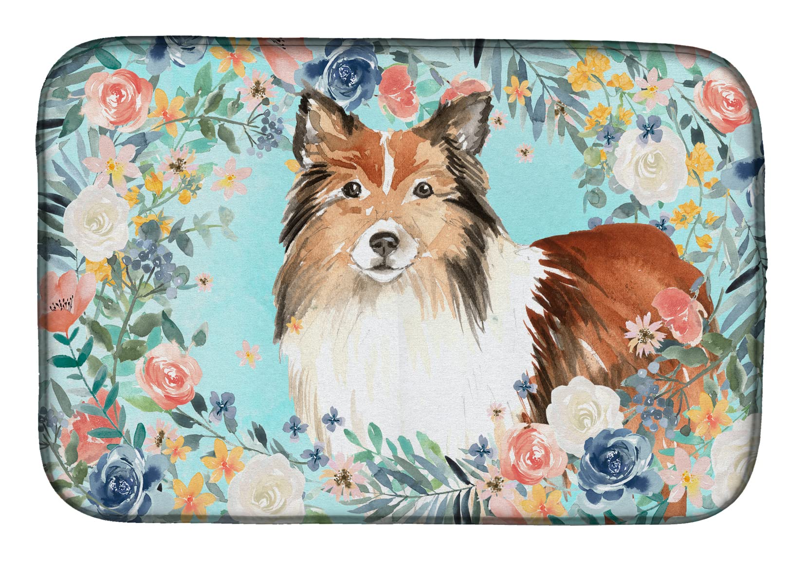 Caroline's Treasures CK3411DDM Absorbent Sheltie Dog Design Dish Drying Mat - 14