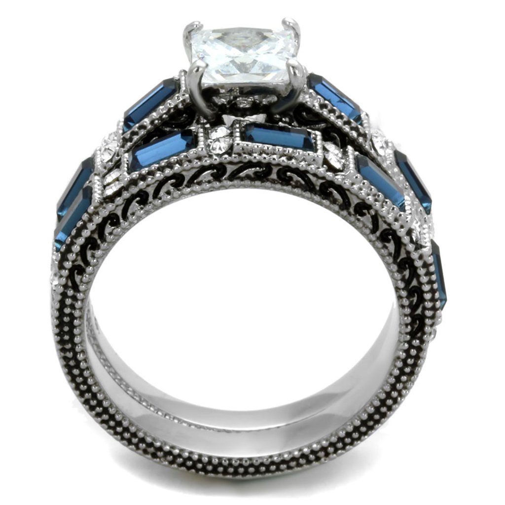His & Her Stainless Steel Wedding Ring Set - Vintage & Modern for Couples