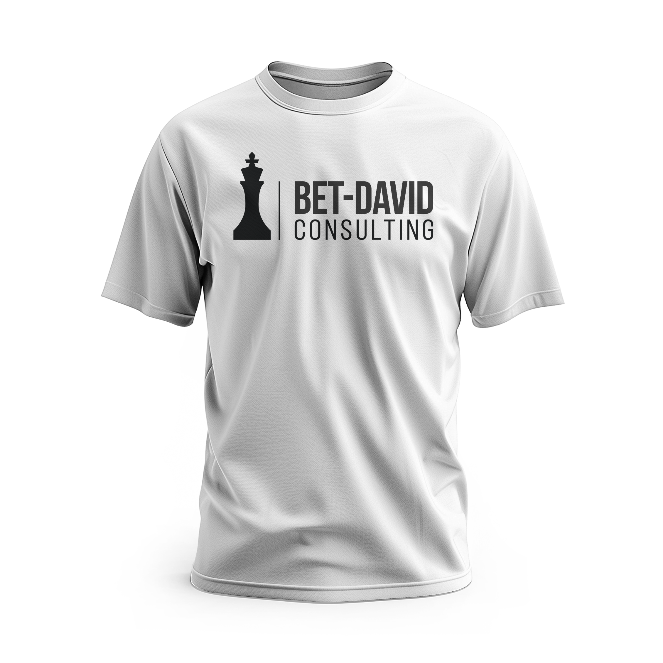 Bet David Consulting Black & White Short Sleeve T-Shirt | Premium Cotton Business Casual Tee for Office, Networking & Corporate Events