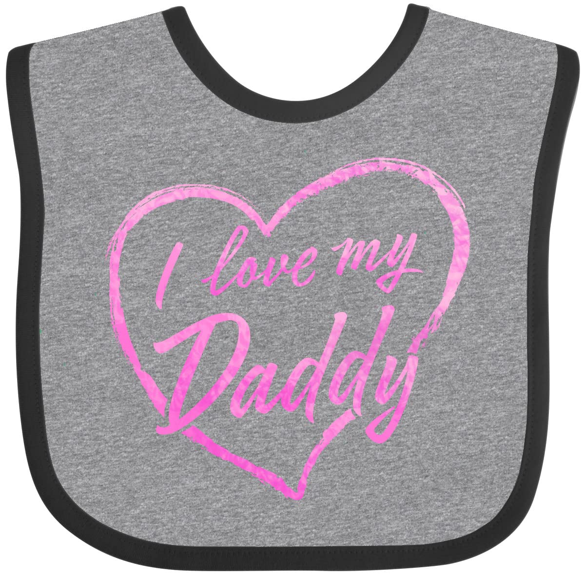 Inktastic I Love My Daddy in Pink Chalk Heart Baby Bib - Cute & Soft Infant Feeding Bib for Newborns & Toddlers - Perfect for Father's Day, Baby Showers & Family Photos