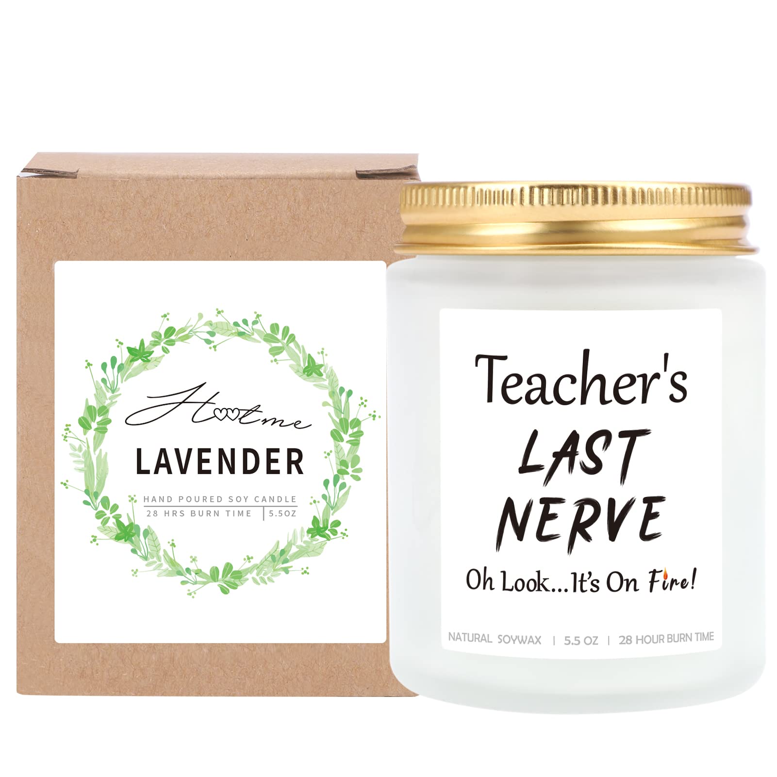 Teacher's Last Nerve Candle - 5.5oz Lavender Soy Candle for Classroom & Gifts