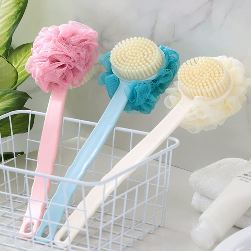 Healifty 2-Pack Long Handle Back Scrubber Brush - Exfoliating Bath & Shower Brush with Soft Bristles for Deep Cleaning, Foot Scrubber & Body Wash Sponge - Perfect for Wet or Dry Skin Exfoliation in Bathroom, Spa & Home Use