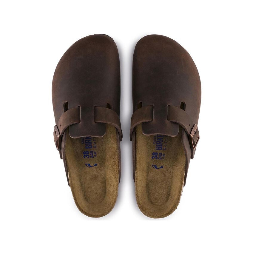 Women's Boston Soft Footbed Oiled Leather Clogs - Comfortable Slip-On Shoes for Women (Habana Brown) | Perfect for Nurses, Teachers & Healthcare Workers