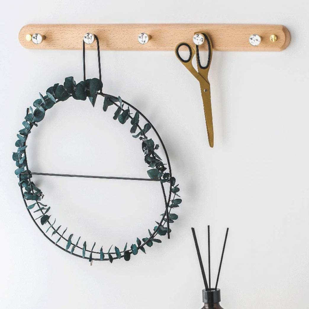 European Style Solid Wood Wall Mounted Coat Rack - Modern Light Luxury Coat Hanger with Hooks for Jackets, Hats & Bags - Perfect for Entryway, Bedroom & Closet Organization (A-3 Wall Hook)
