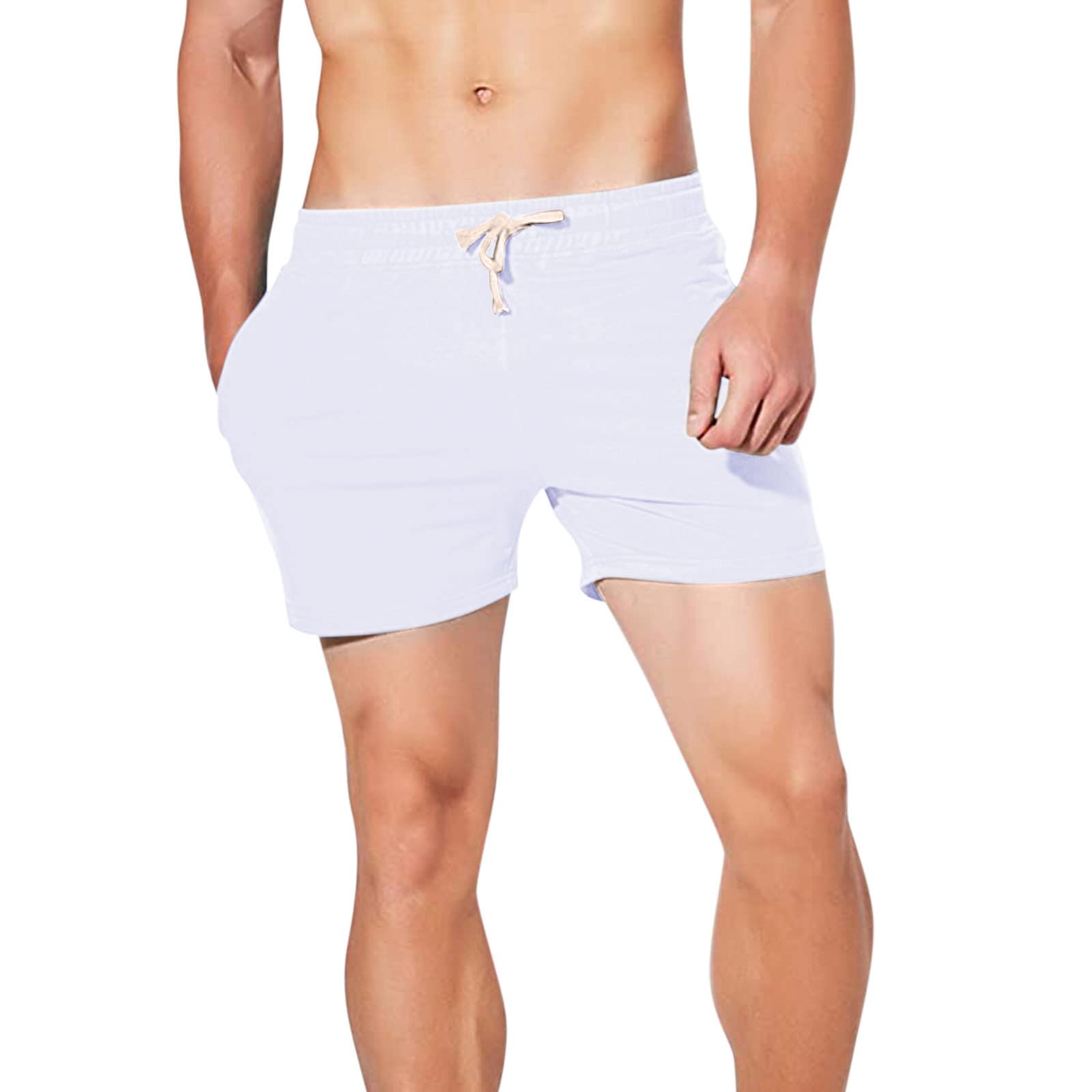 **Men's Running Shorts - Lightweight Breathable Quick-Dry Athletic Shorts for Jogging & Gym Workouts - Trendy Solid Color Cargo Shorts for Summer & Casual Wear**