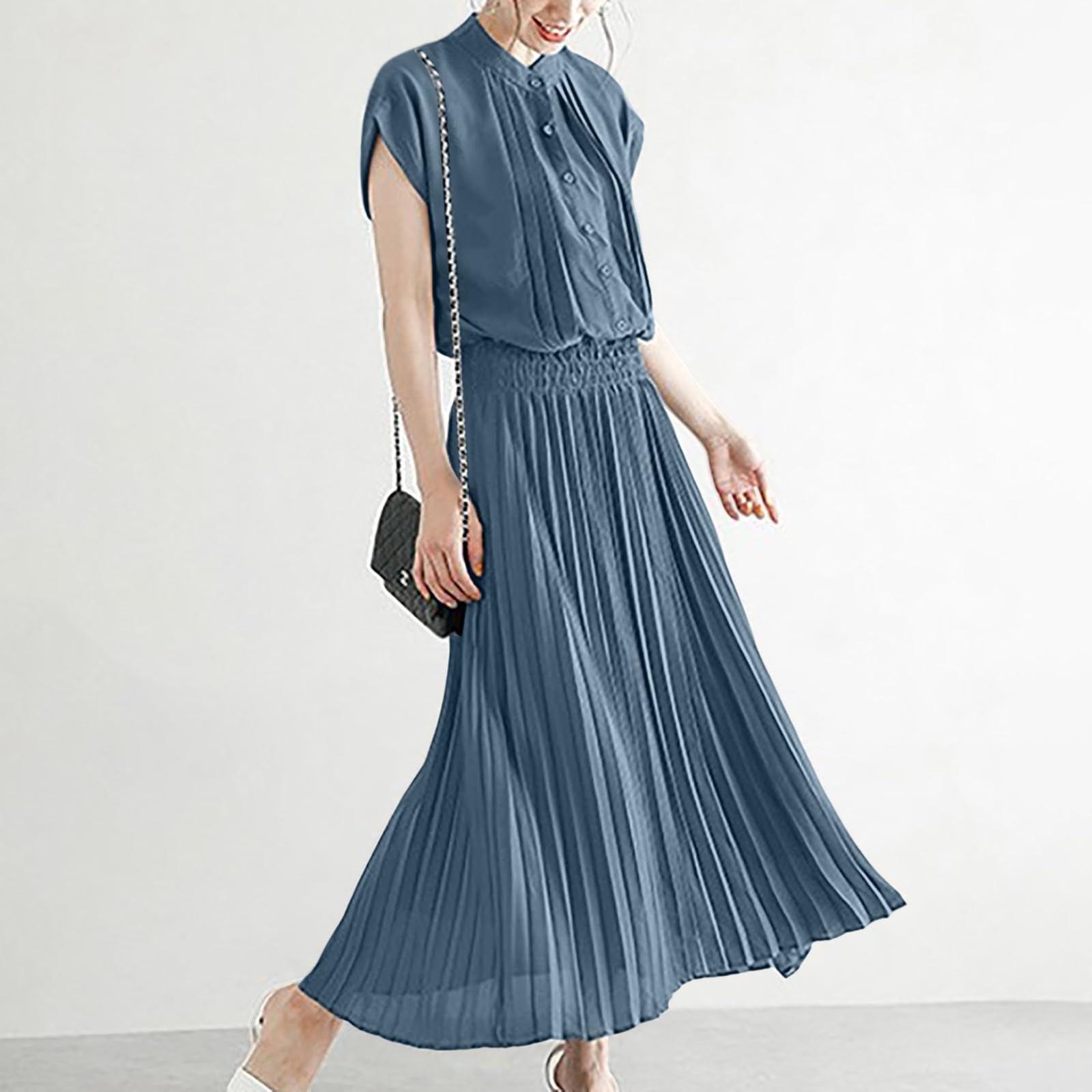 Elegant Pink Formal Summer Dress for Women 2023 - Plus Size Short Sleeve Party Dress for Weddings, Cocktails & Office Wear