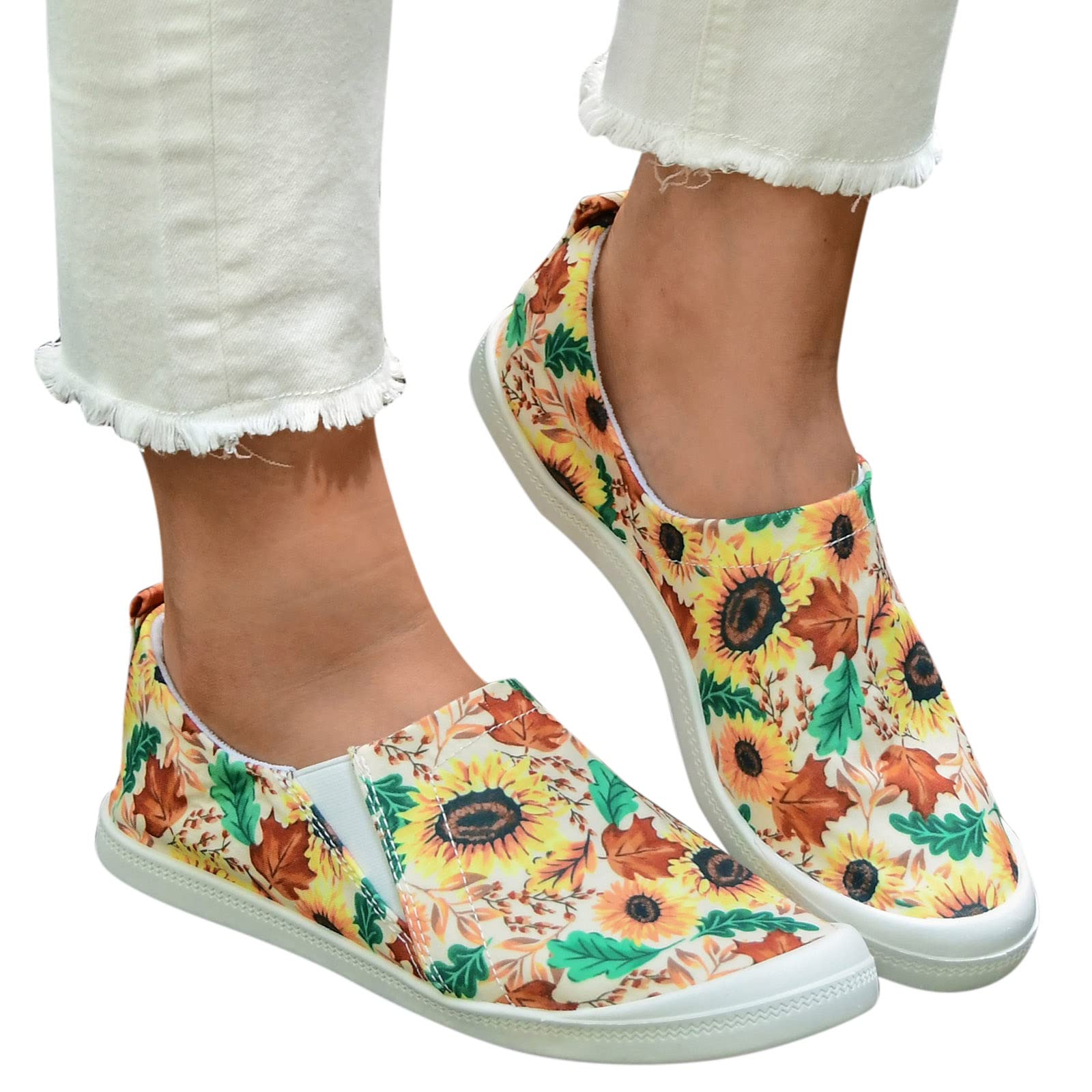 Women's Orthopedic Loafers with Arch Support - Non-Slip Canvas Shoes for Plantar Fasciitis Relief - Comfortable Summer Sandals for Walking, Work & Casual Wear