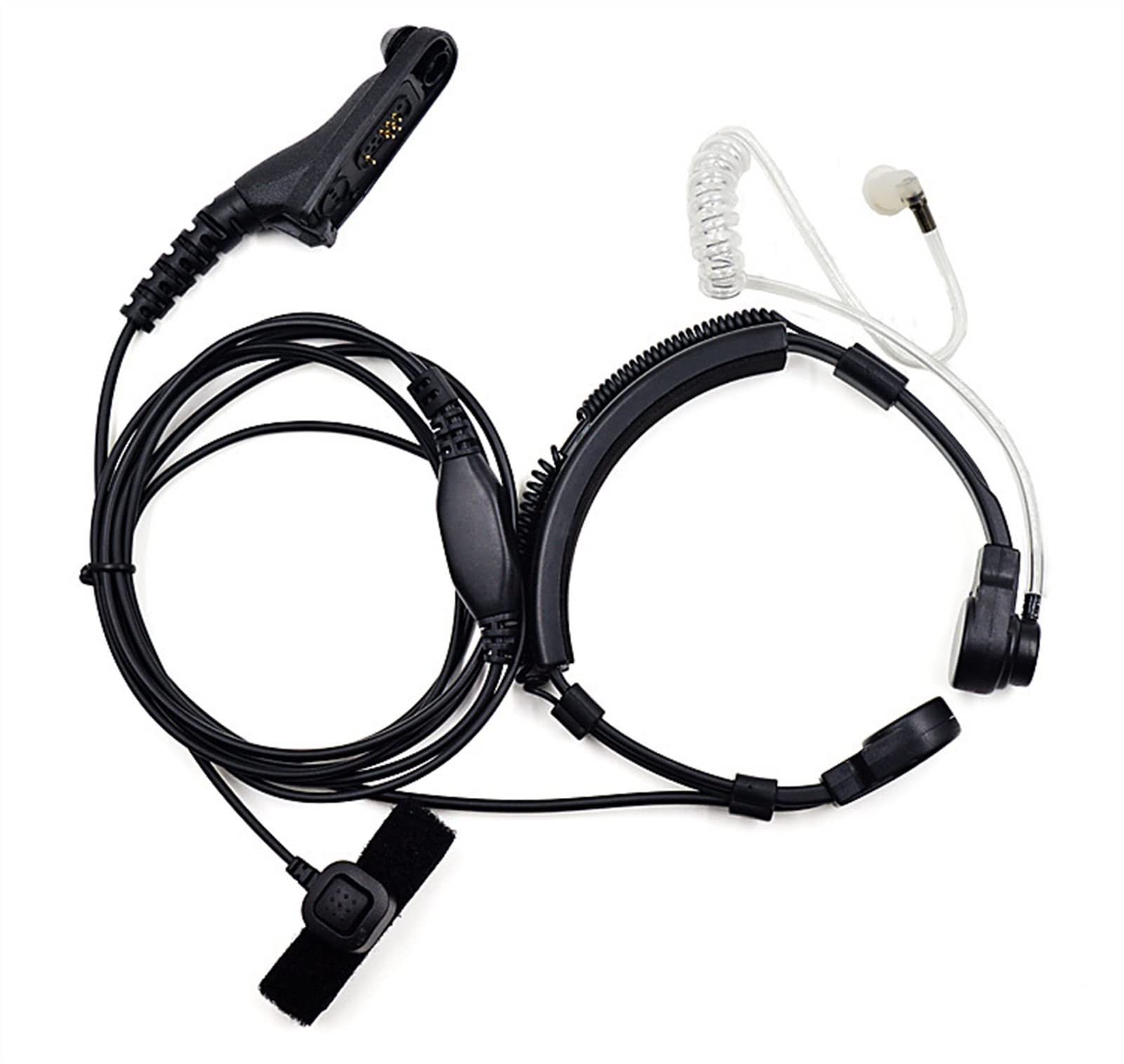 ARSMI Throat Microphone Headset with Air Tube Earpiece - Compatible with Motorola Walkie Talkie Radios & Two-Way Radios | Perfect for Security Guards, Construction Workers & Outdoor Adventures