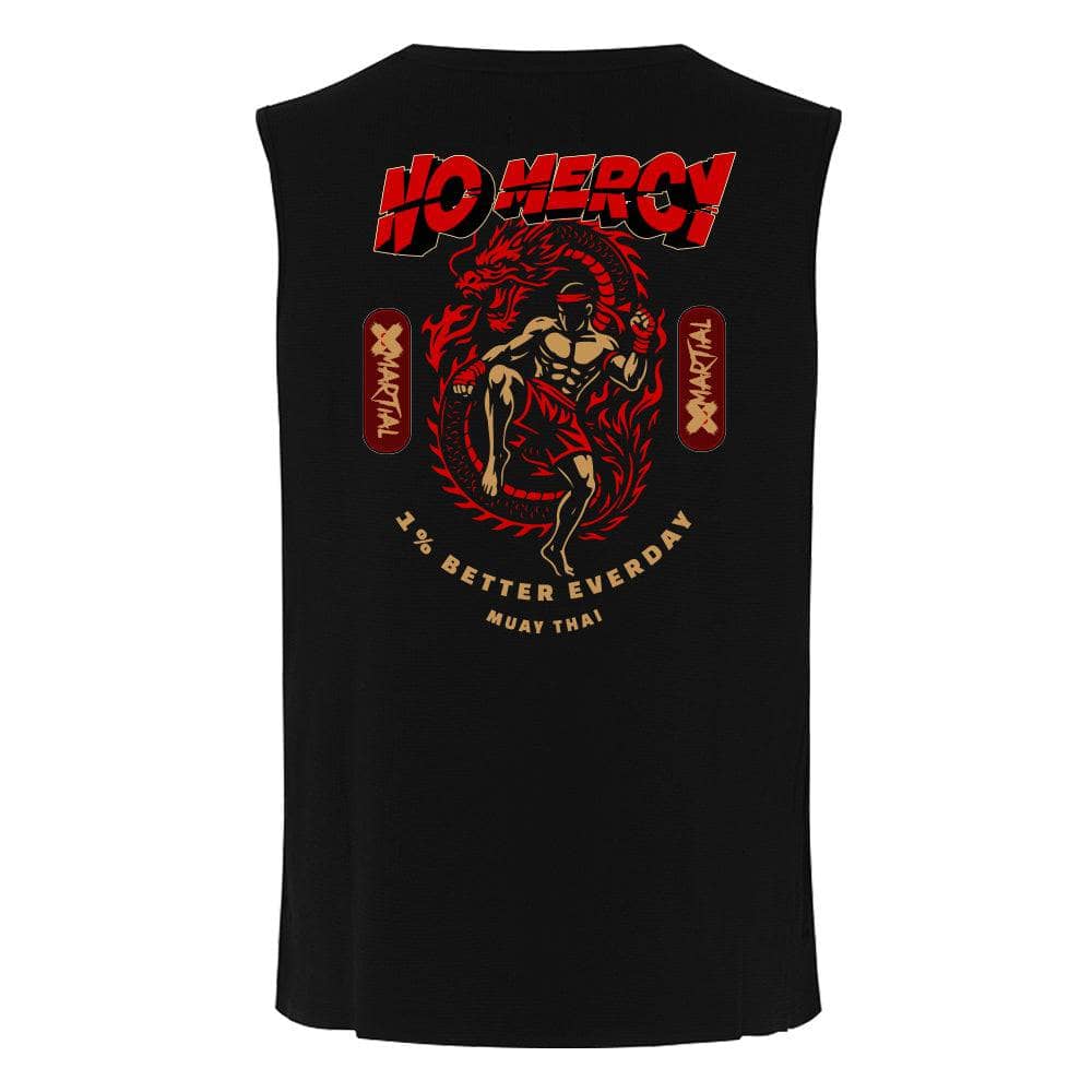 Muay Thai Shirt No Mercy - Authentic Thai Boxing T-Shirt for Training & Fighting - Perfect for MMA, Kickboxing & Martial Arts Enthusiasts