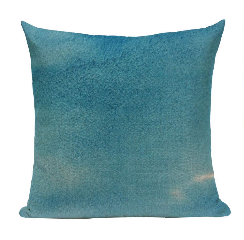 Nordic Geometric Blue Linen Sofa Pillow - 45x45cm Home Decoration Cushion for Living Room, Bed & Sofa | Shabby Chic Throw Pillow for Cozy Home Decor