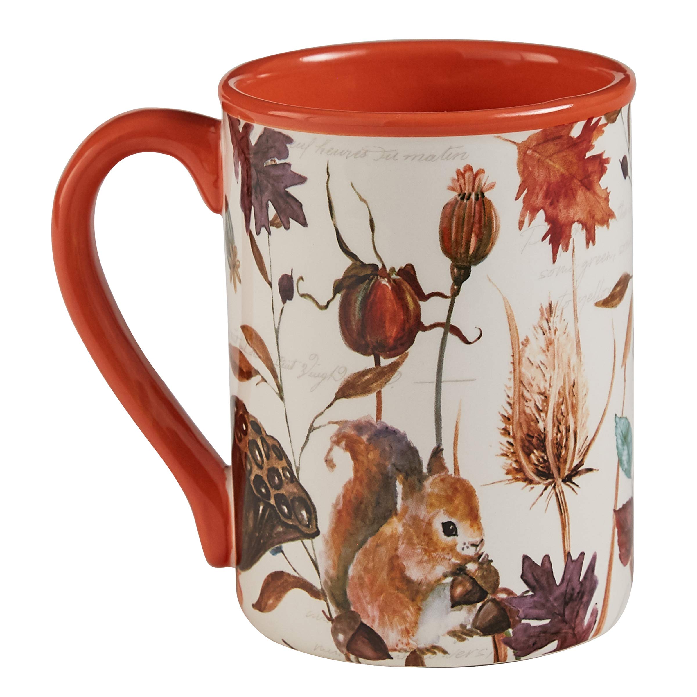Park Designs Harvest Home Ceramic Coffee Mug Set of 4 - 16oz Farmhouse Style Mugs for Hot & Cold Beverages - Perfect for Morning Coffee, Tea, or Hot Chocolate at Home or Office