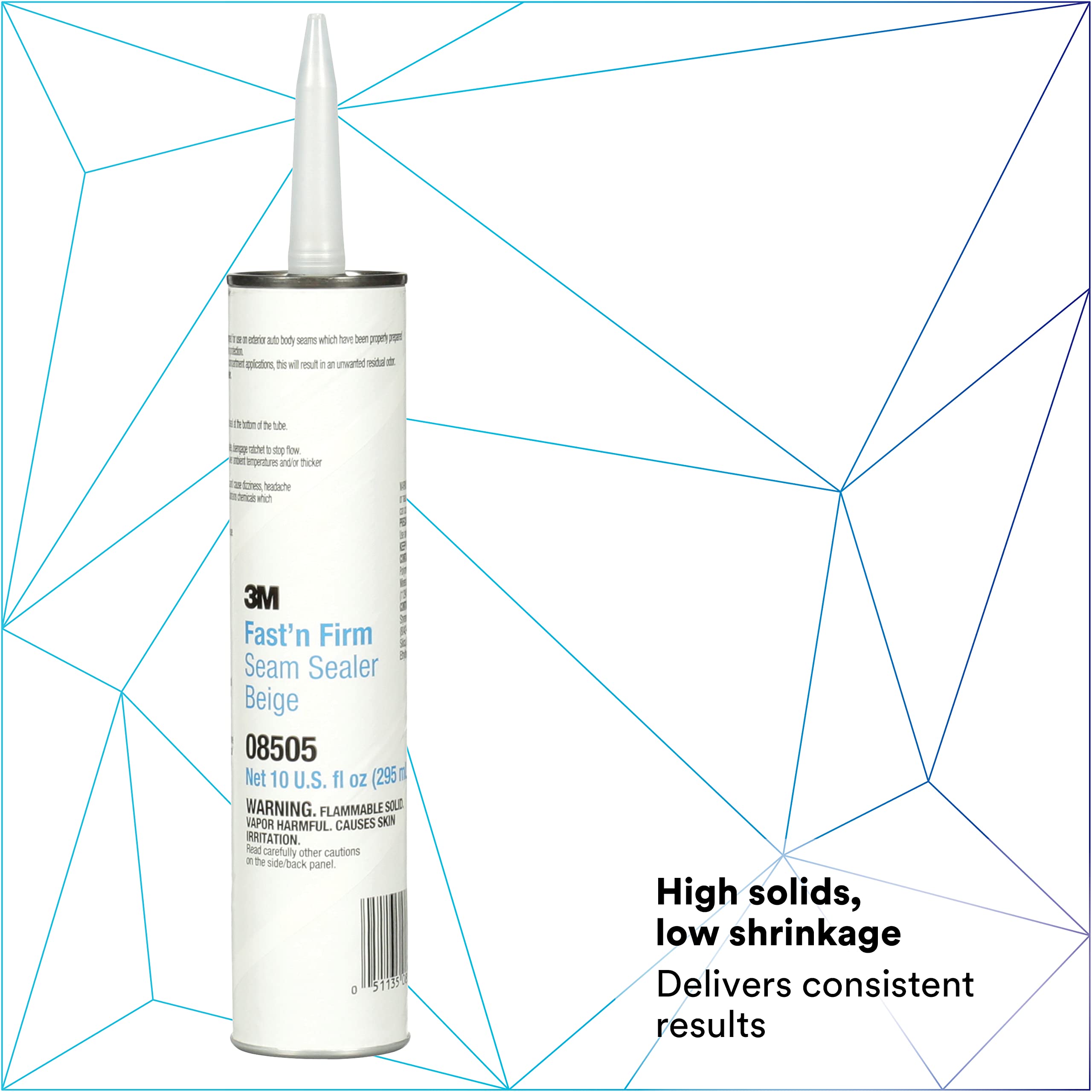 3M Fast 'N Firm Seam Sealer - 08505, Fast Setting Paintable Adhesive (1/10 gal/10 fl oz) - Dries in 45 Minutes - Ideal for Automotive Repairs, RV Sealing & Home Improvement Projects