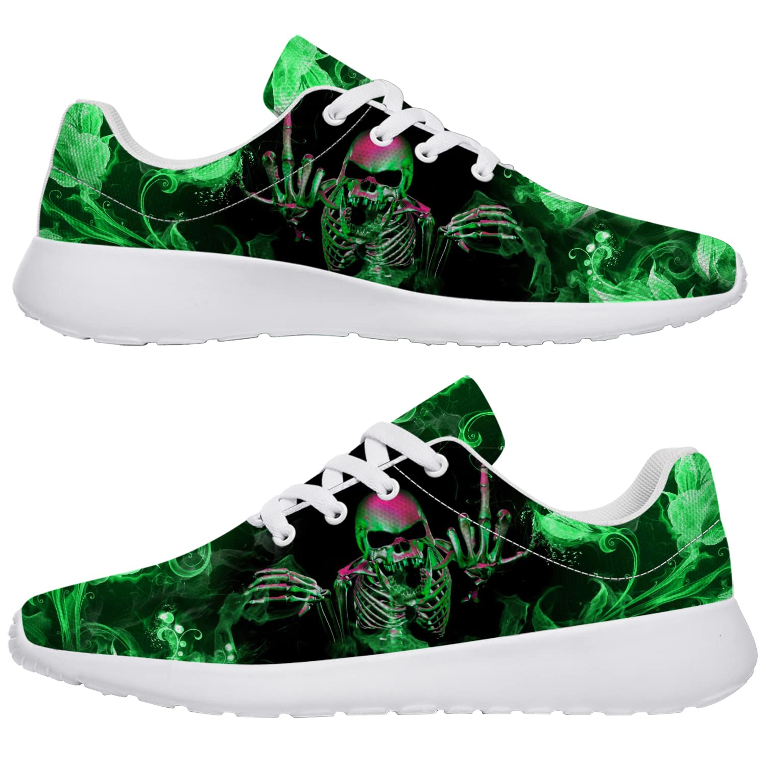 **Gothic Skull Printed Athletic Running Shoes for Men & Women - US Size 12 - Unisex Sneakers for Tennis, Gym & Casual Wear - Perfect Gift for Boys & Girls**    *(Use Case: Ideal for running, gym workouts, tennis, or everyday streetwear with a bold gothic style.)*