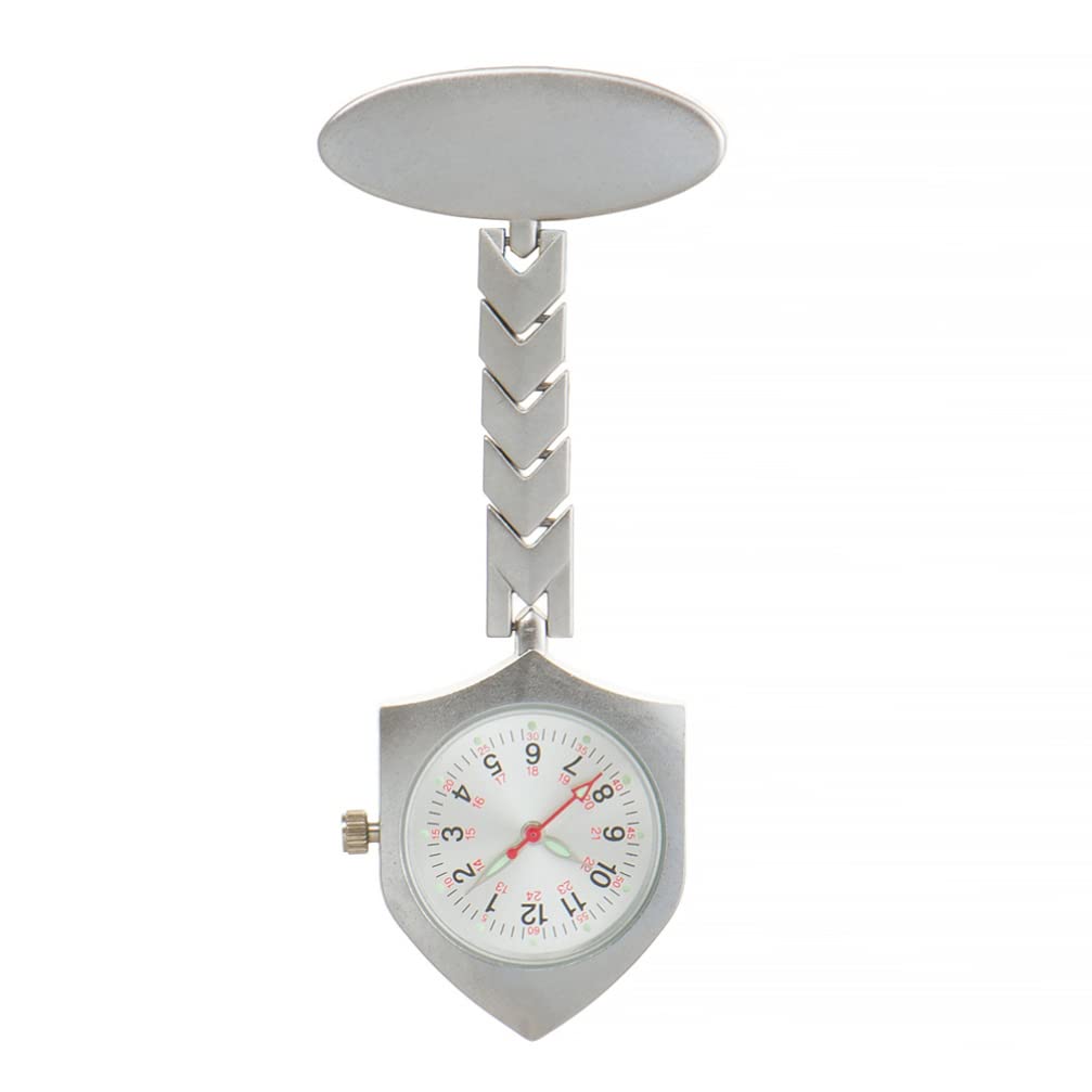 Hemobllo Nurse Watch - Clip on Pocket Watch with Second Hand for Nurses & Doctors - Silver Quartz Fob Watch for Medical Professionals | Perfect for Hospital Shifts, Clinical Use & Healthcare Work