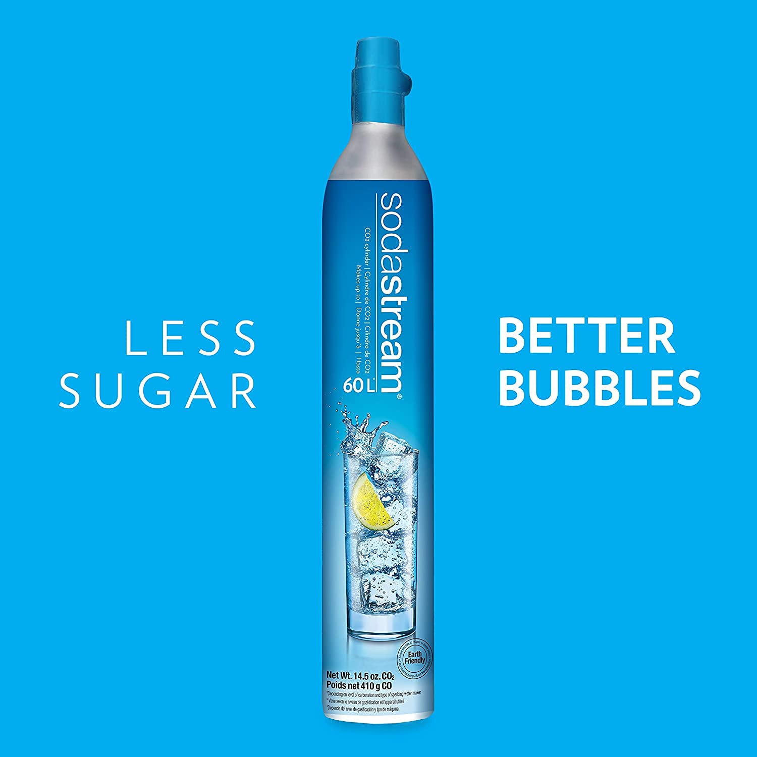 SodaStream 60L CO2 Carbonator Refill - 14.5 Oz (3-Pack) - No Exchange Needed - Perfect for Home Carbonation & Sparkling Water Makers