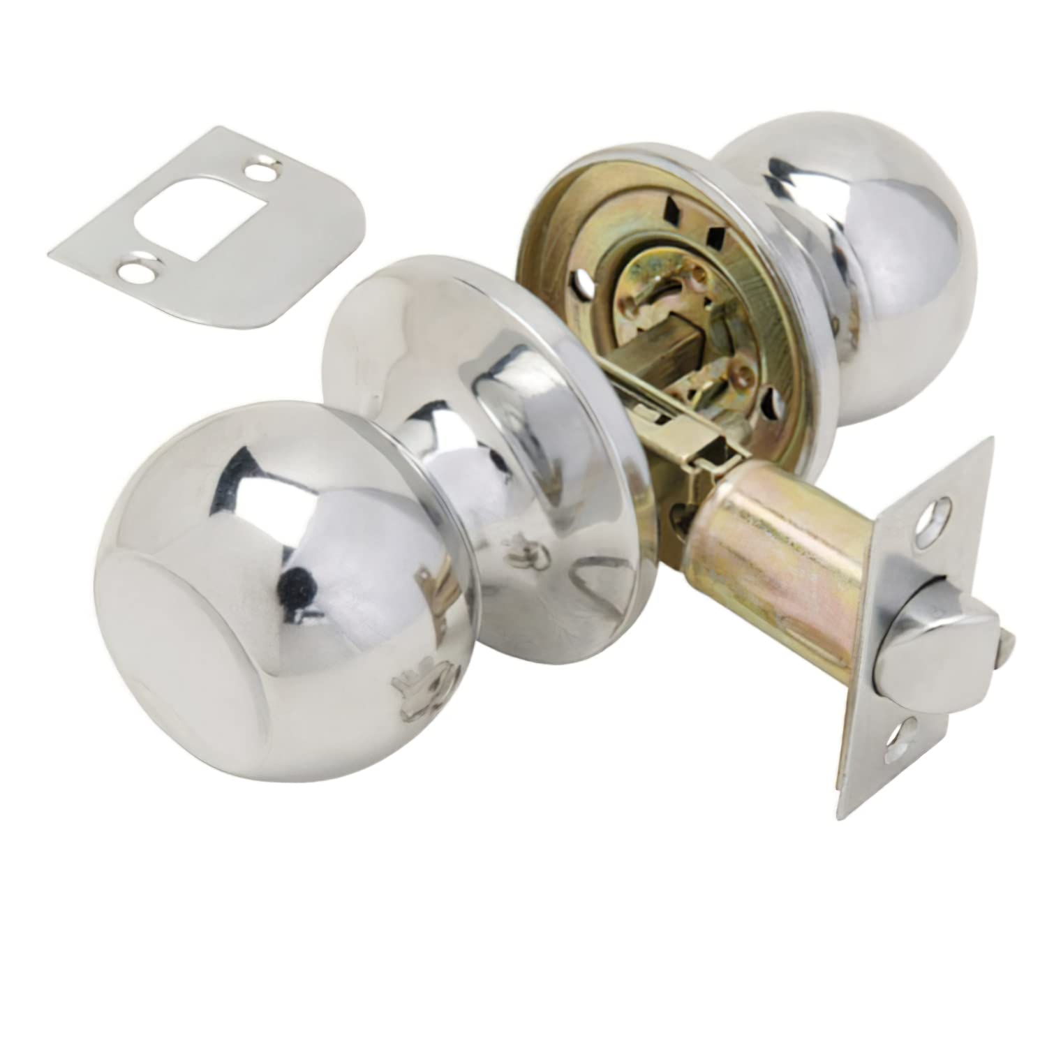 3030510 Simple Chrome Door Knob - Hallway & Interior Door Hardware - Perfect for Bedrooms, Bathrooms & Closets