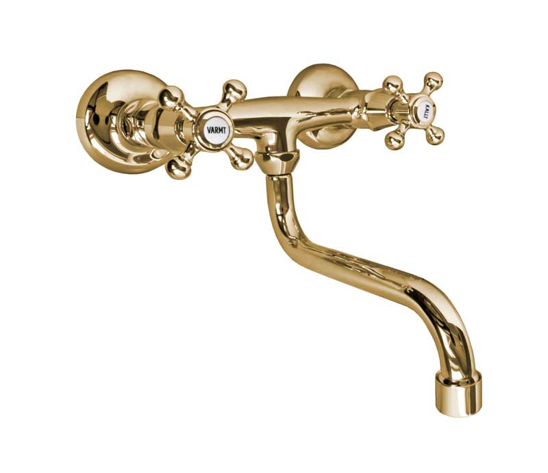 Kensington Wall Mounted Kitchen Faucet in Brass - Perfect for Modern and Traditional Home Decor, Bathroom & Kitchen Sink Installation